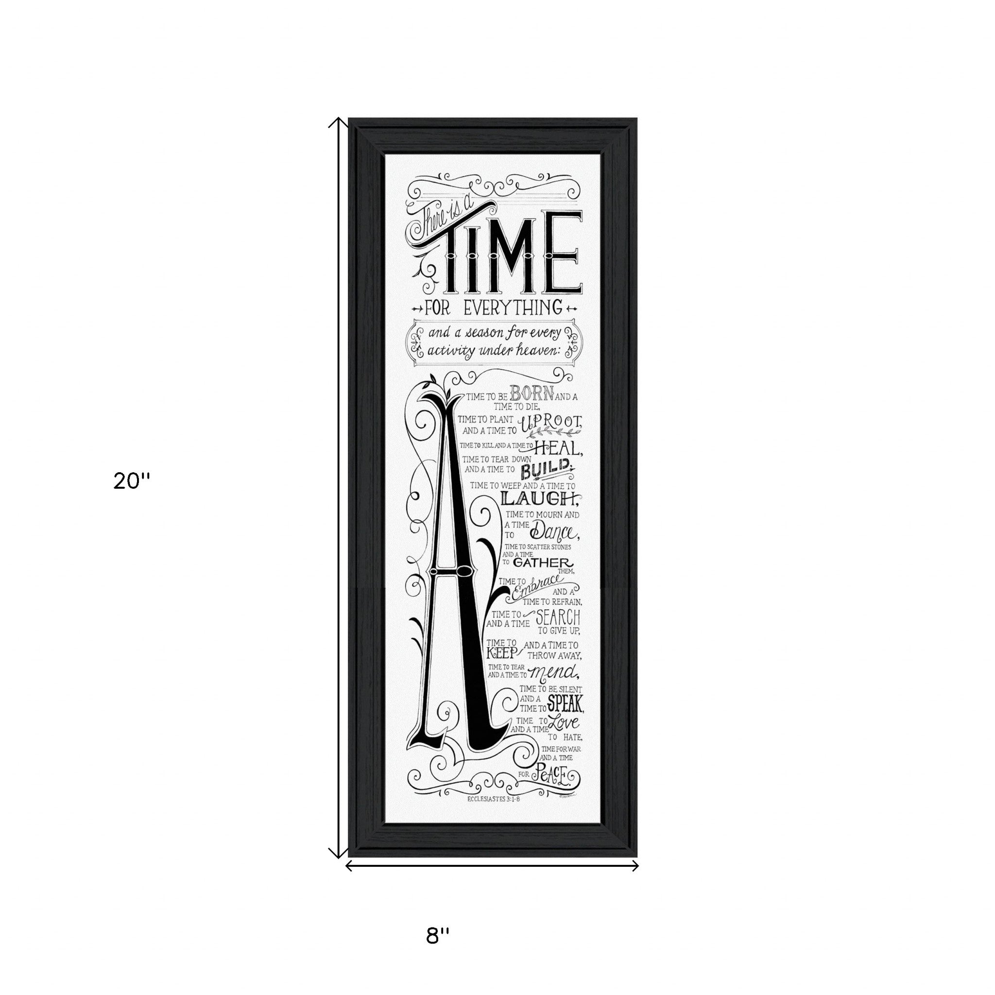 Time for Everything Black Framed Print Wall Art