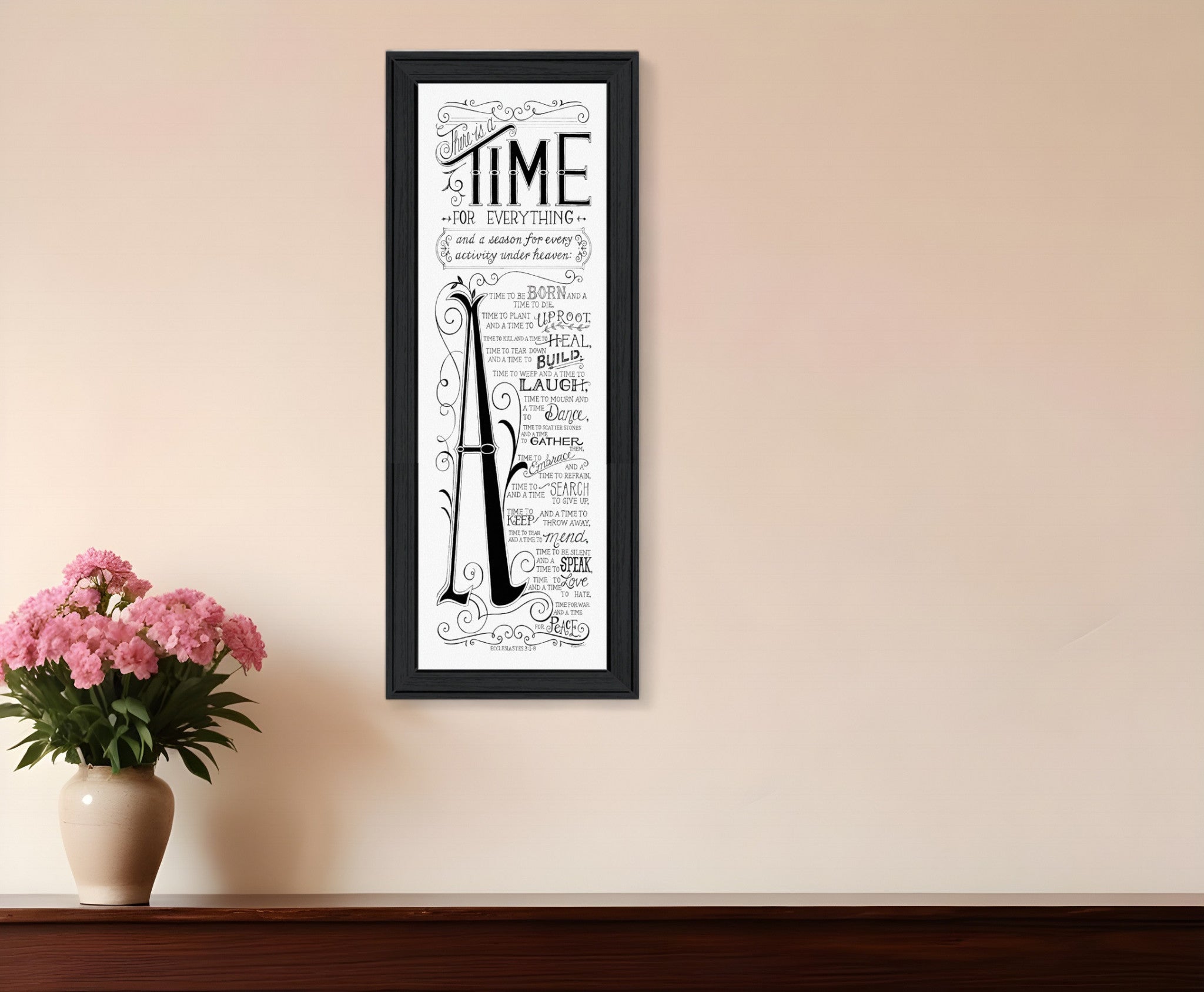 Time for Everything Black Framed Print Wall Art