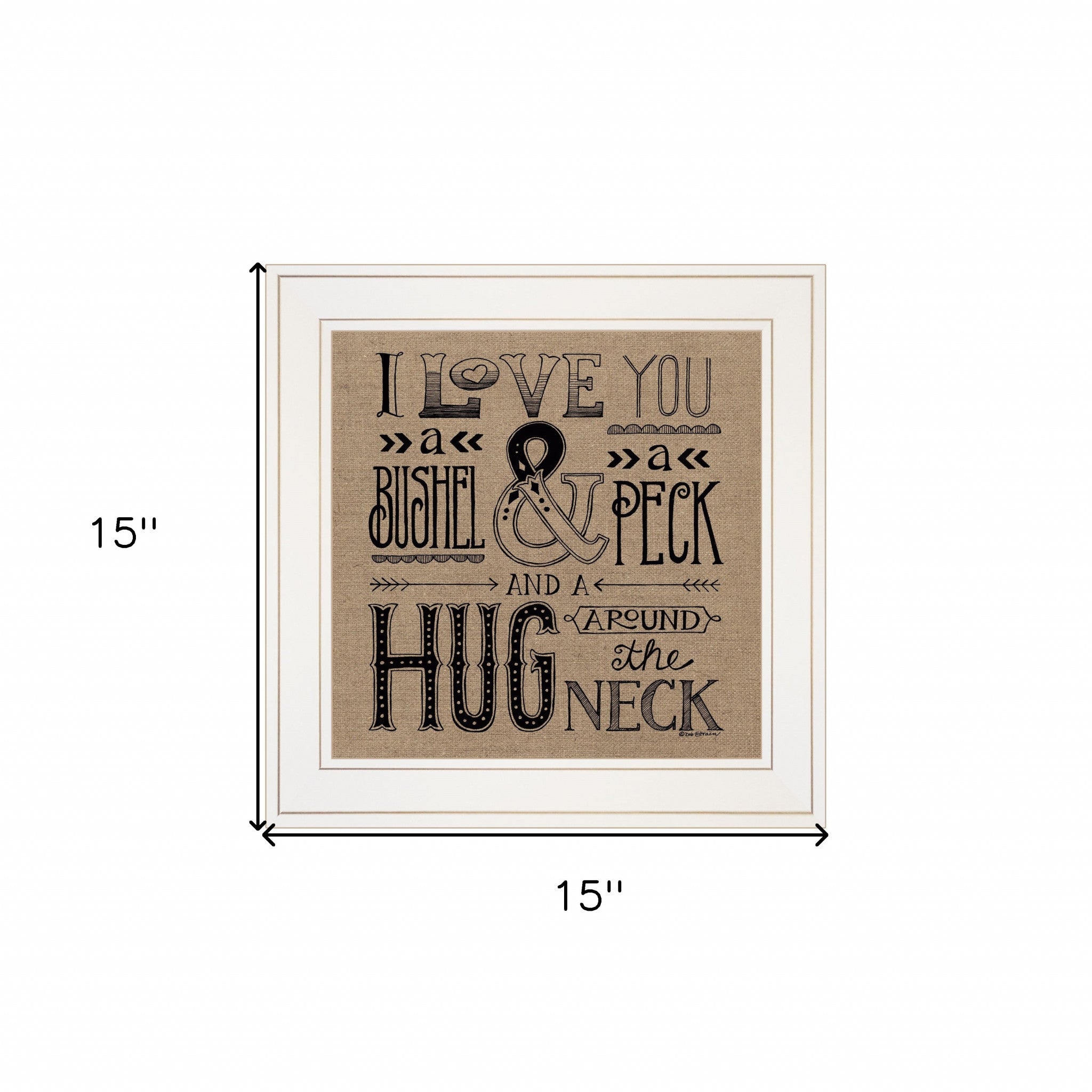 Hugs Around the Neck 1 White Framed Print Wall Art