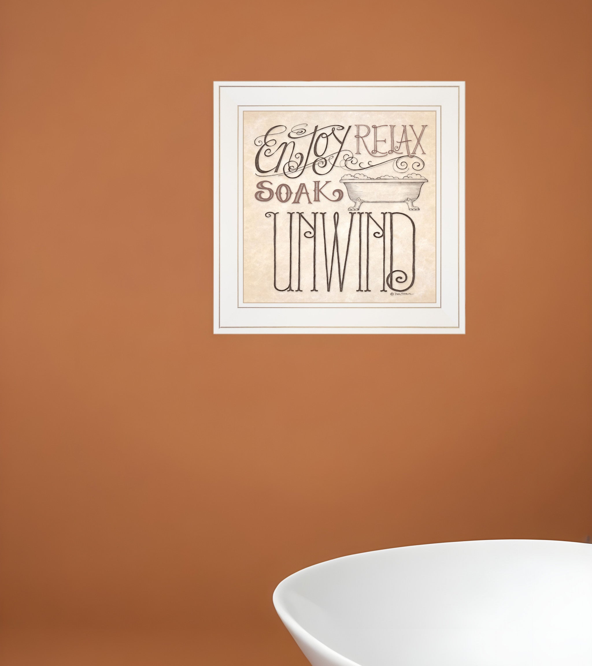 Soak and Relax 2 White Framed Print Bathroom Wall Art