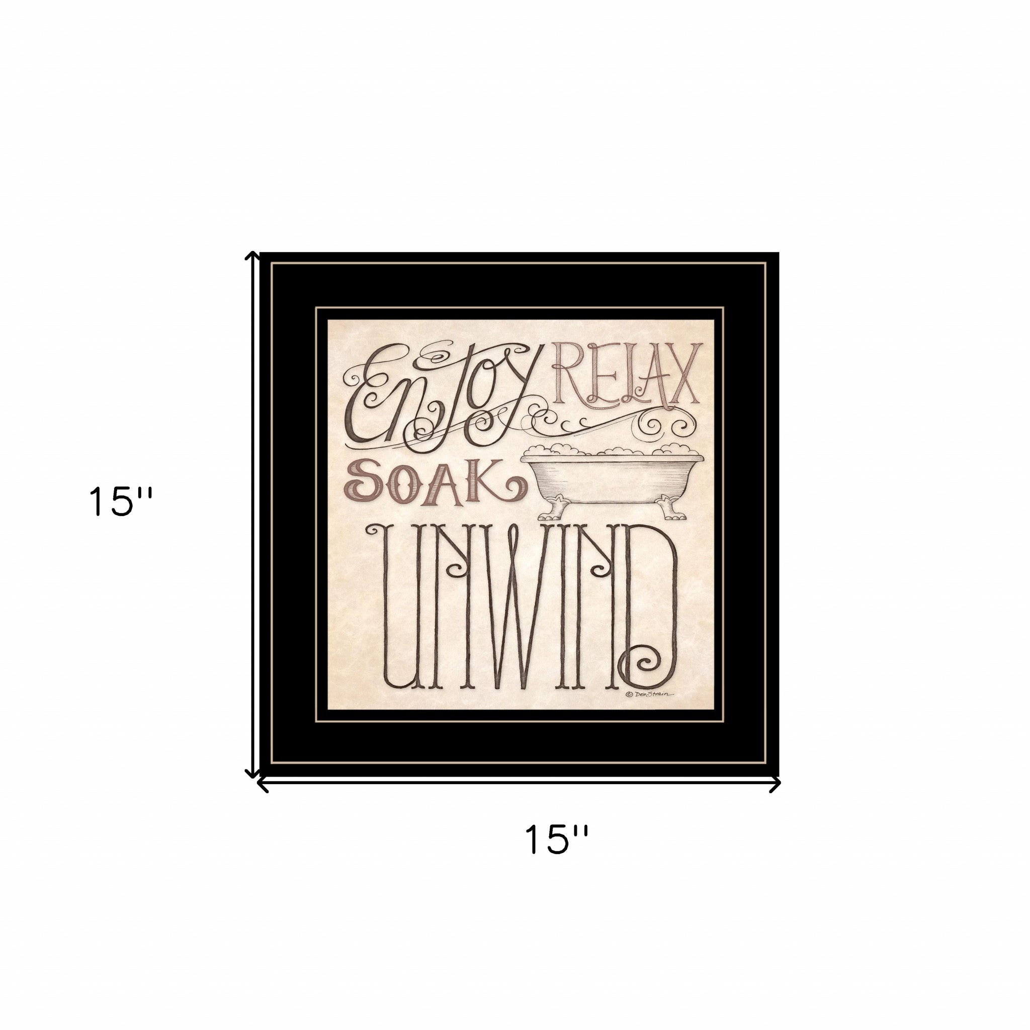 Soak and Relax 3 Black Framed Print Bathroom Wall Art