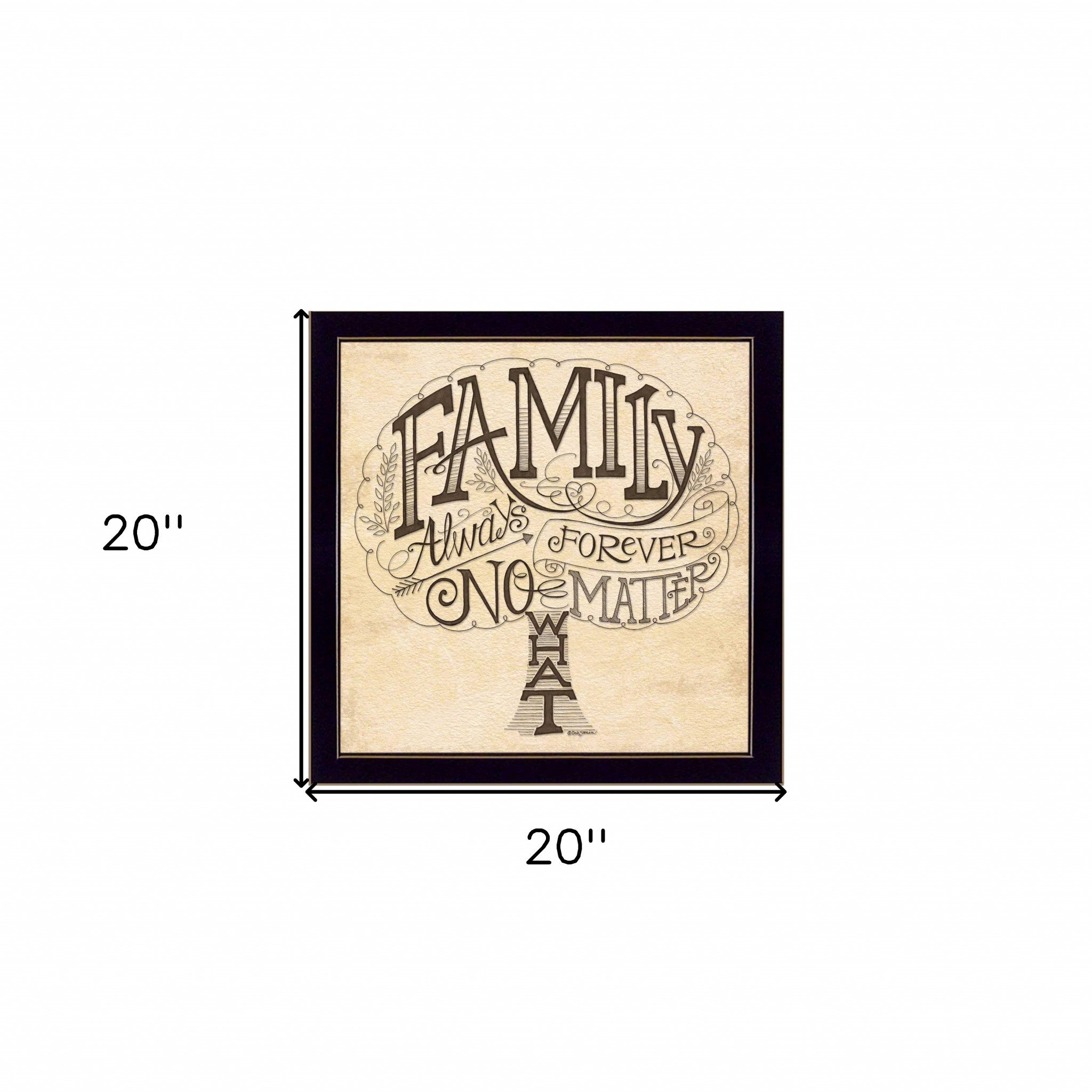 Family Always and Forever Black Framed Print Wall Art