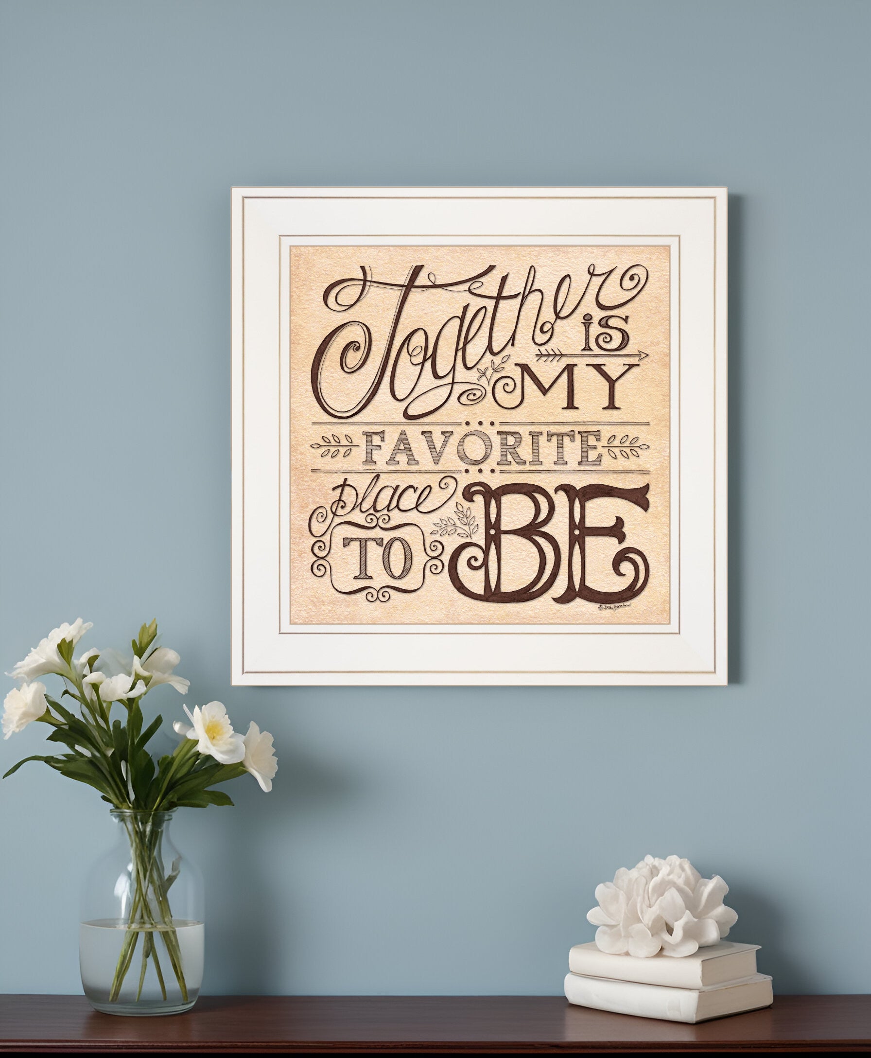 Together 2 White Framed Print Wall Art