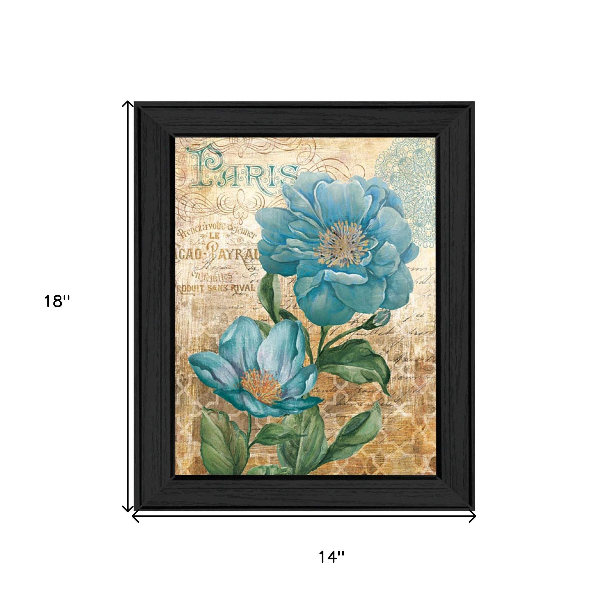 Paris Blue II Black Framed Print Wall Art