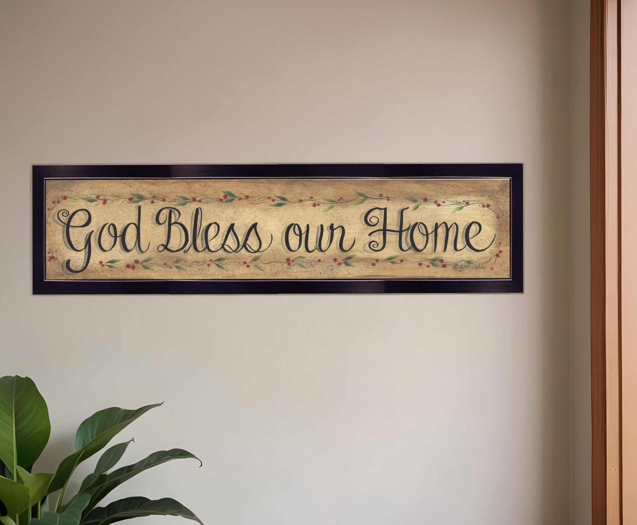 God Bless Our Home 1 Black Framed Print Wall Art