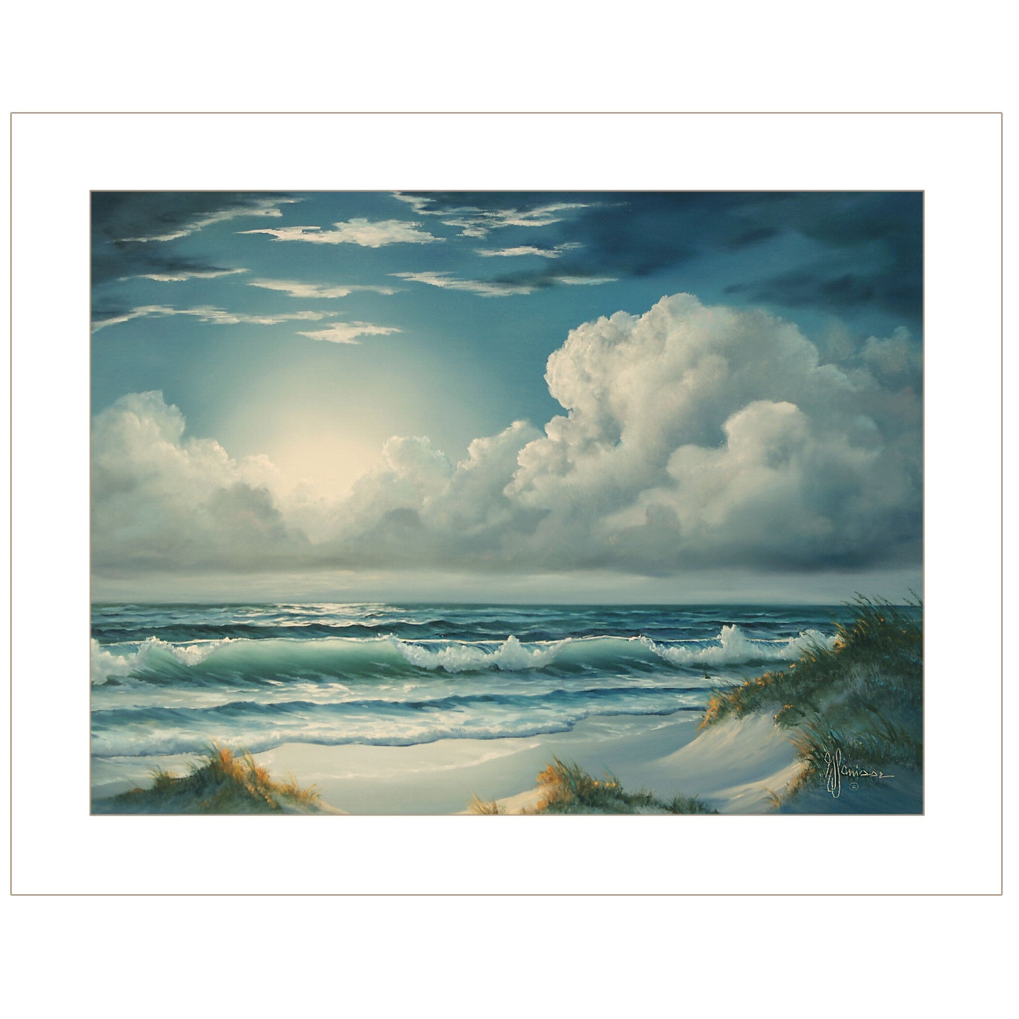 Moon Glow 1 White Framed Print Wall Art