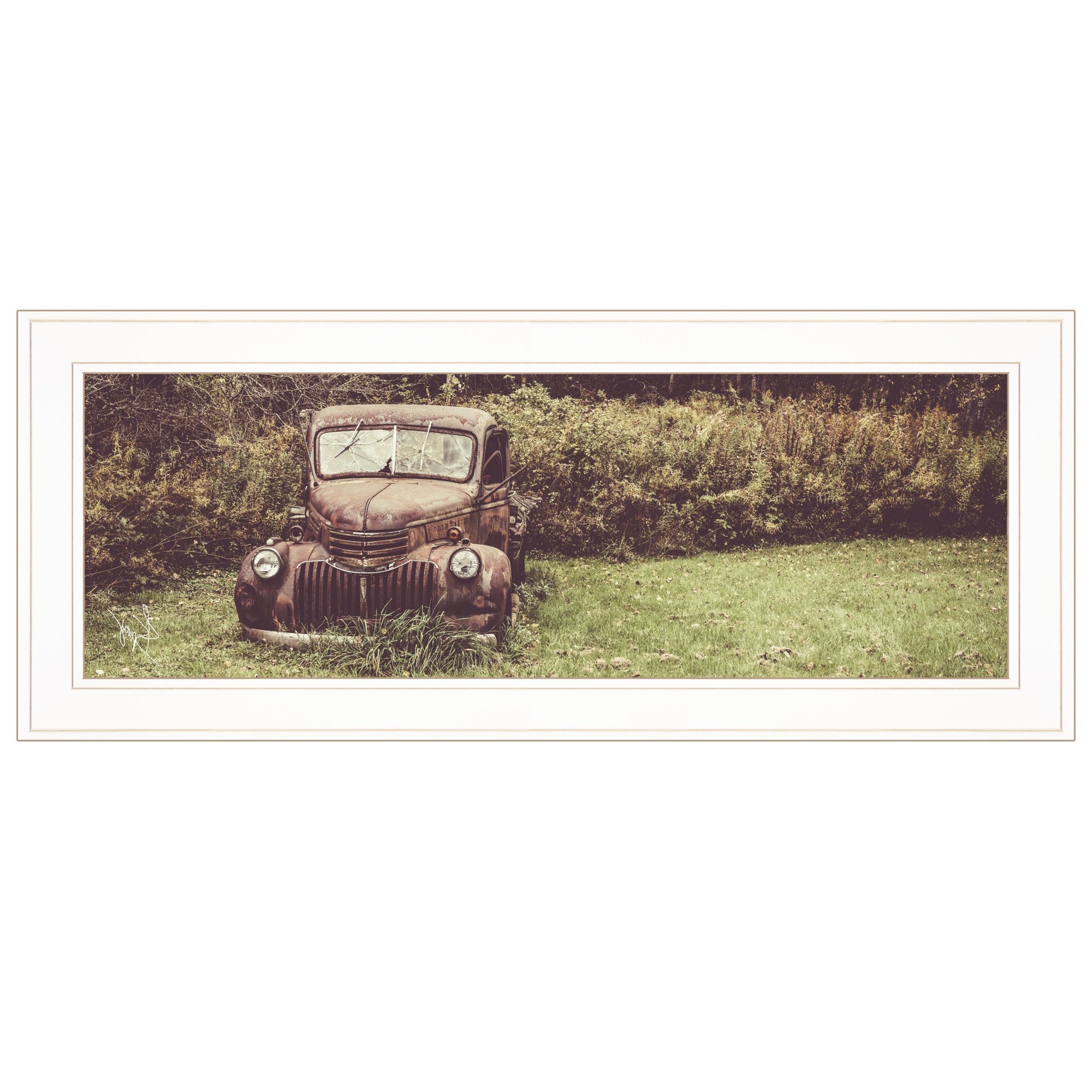 Rusty Clearing 1 White Framed Print Wall Art