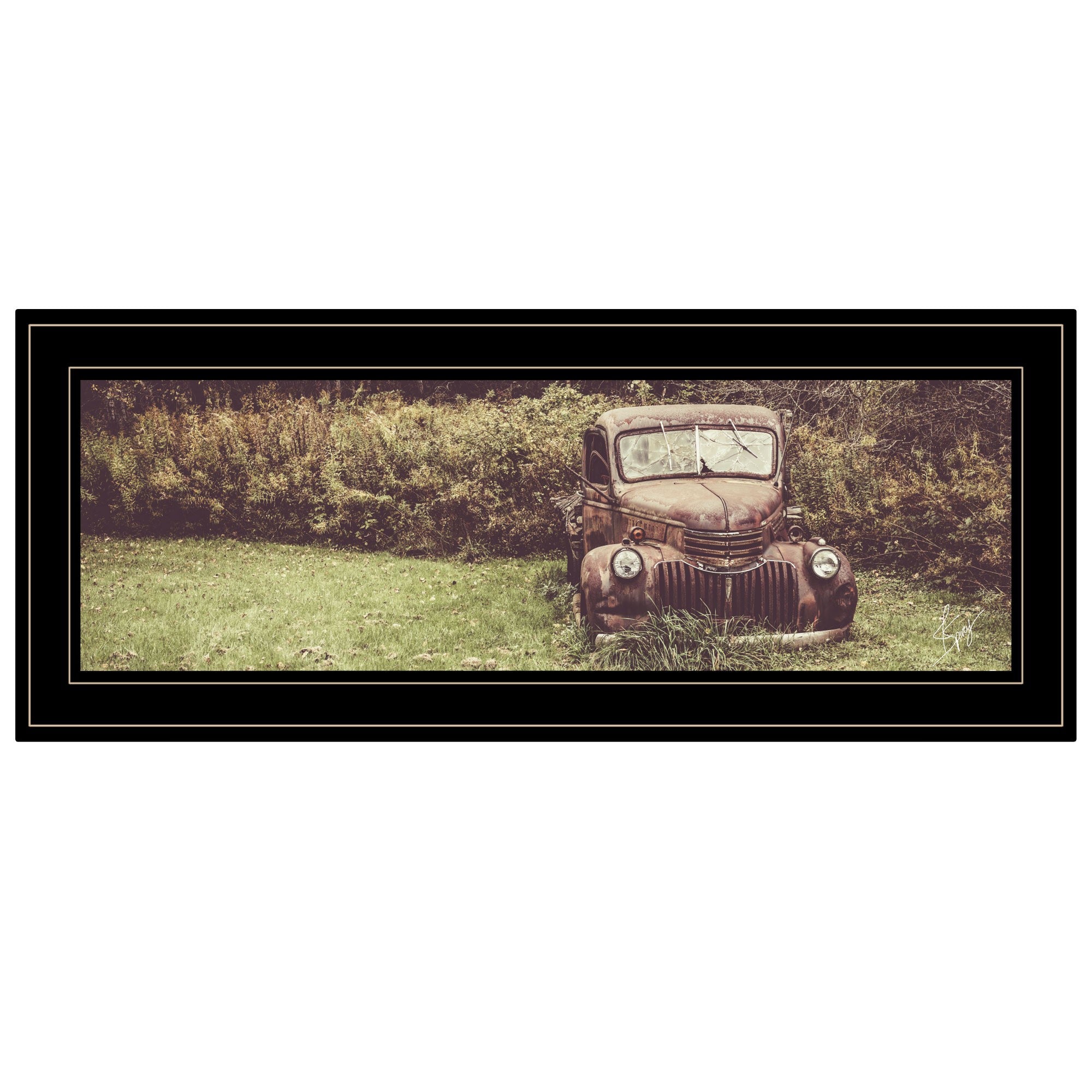 Rusty Clearing 2 Black Framed Print Wall Art