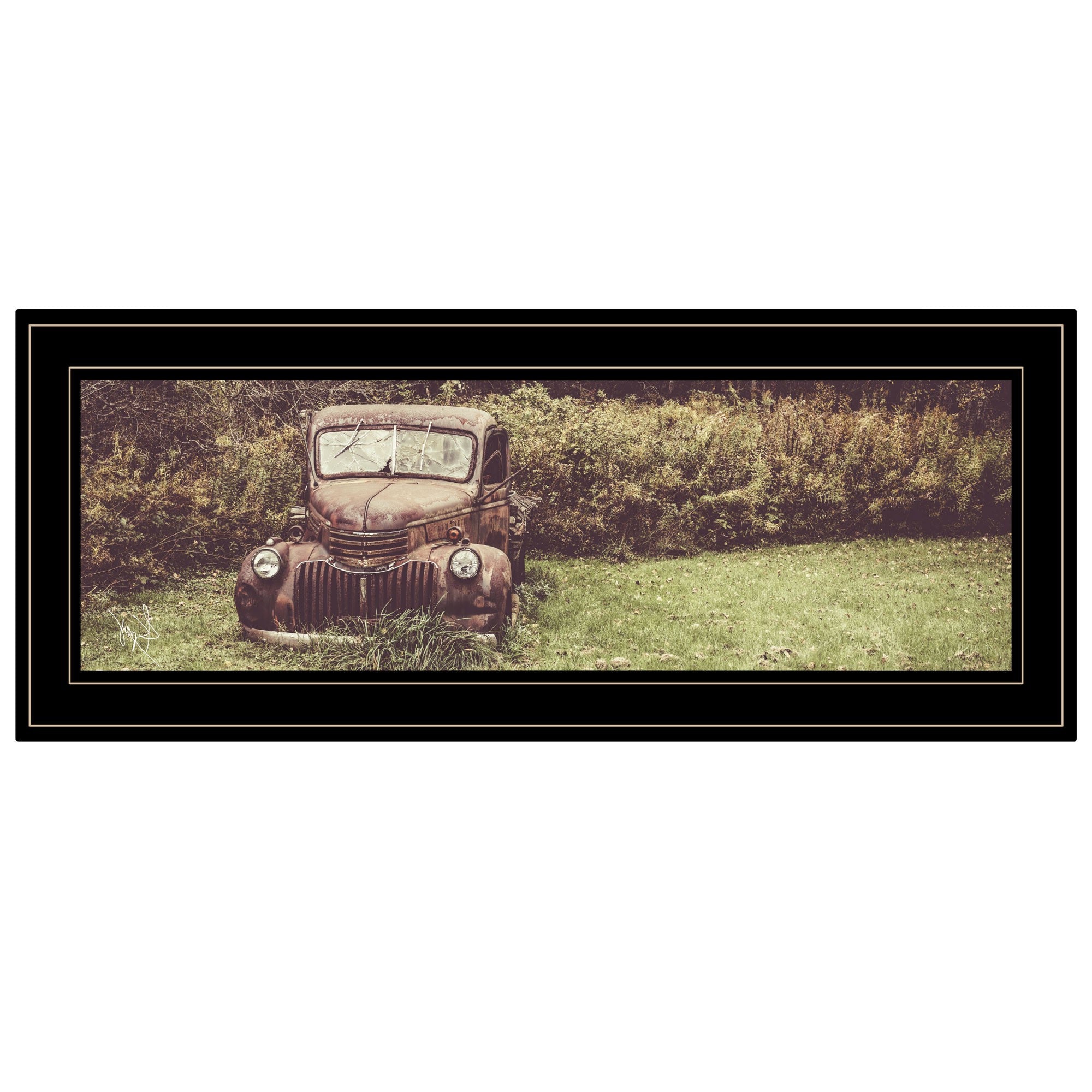 Rusty Clearing 2 Black Framed Print Wall Art