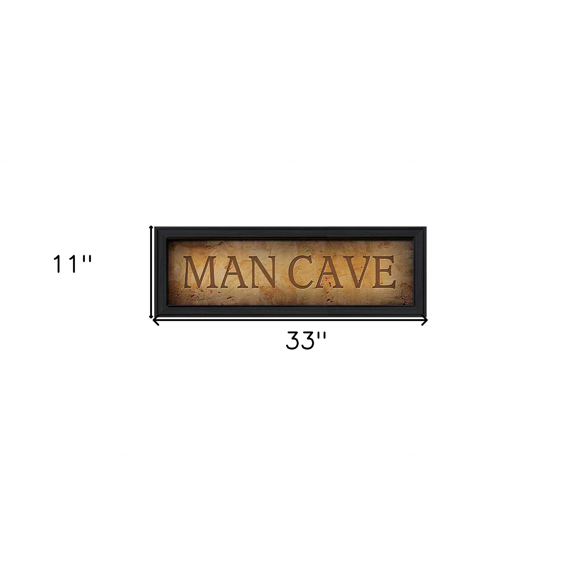 Man Cave 2 Black Framed Print Wall Art