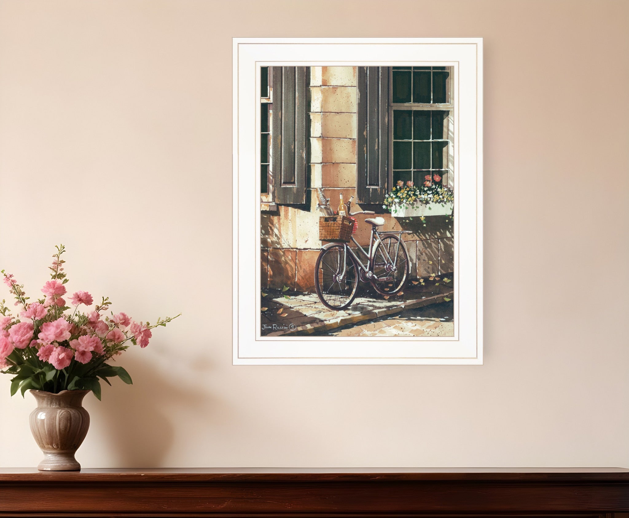 Picnic Getaway 1 White Framed Print Wall Art