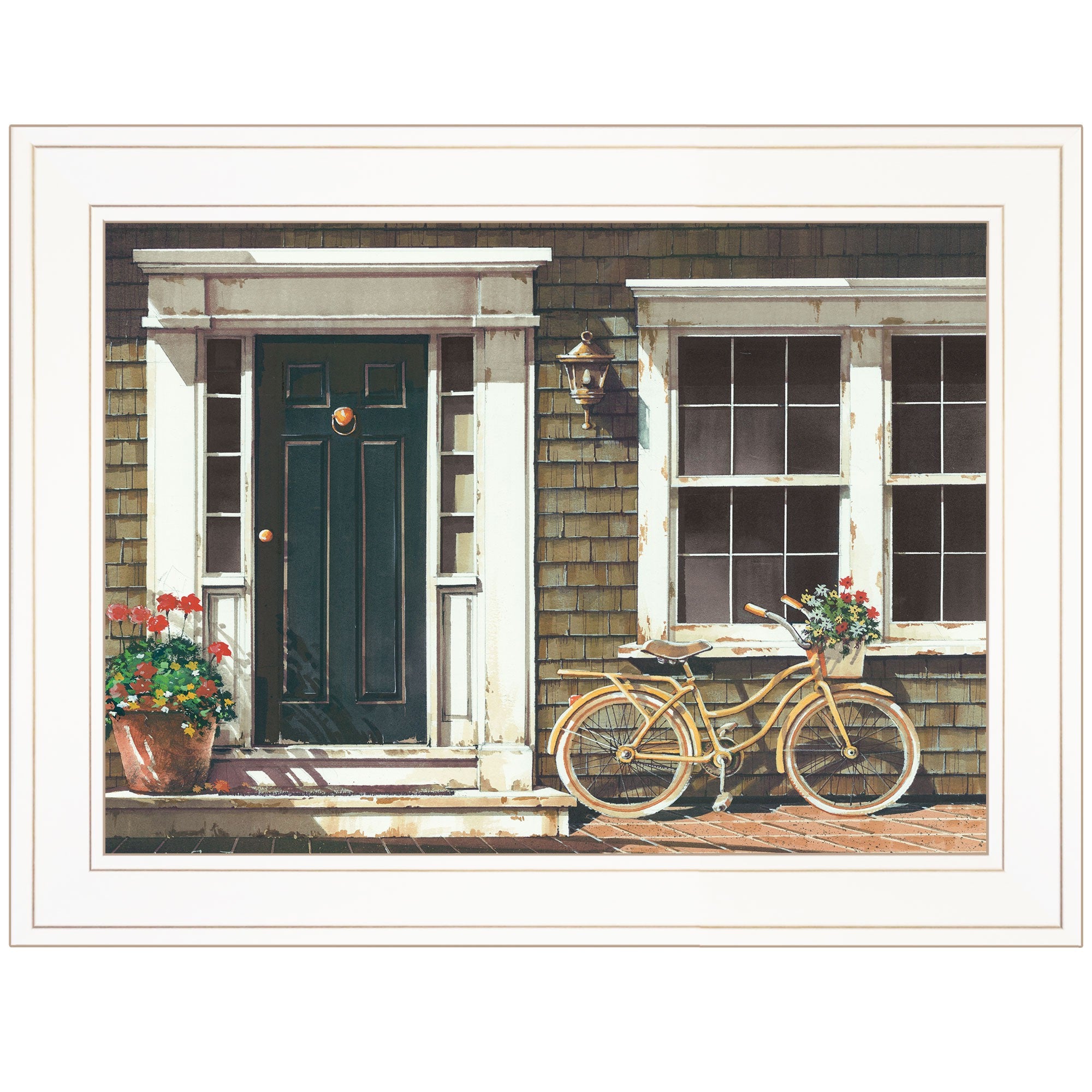 Parked Out Front 1 White Framed Print Wall Art