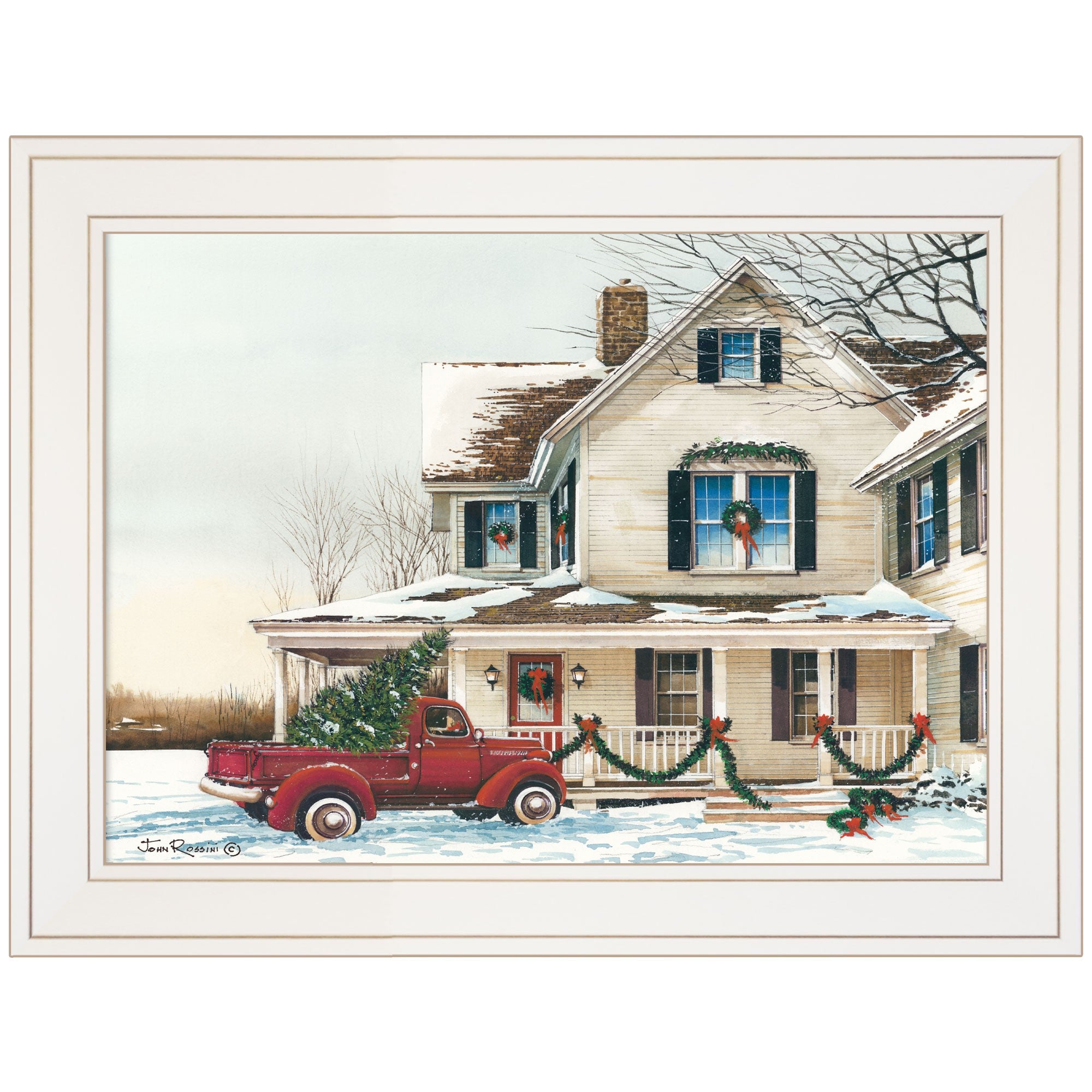 Preparing for Christmas 1 White Framed Print Wall Art