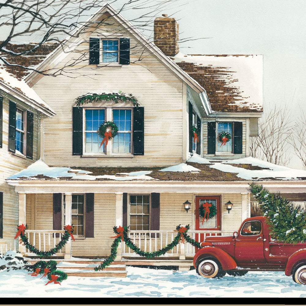 Preparing for Christmas 2 Black Framed Print Wall Art