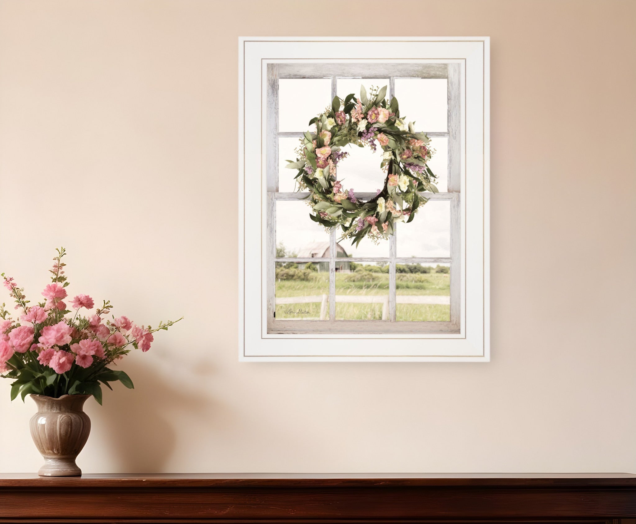 Summer View 2 White Framed Print Wall Art