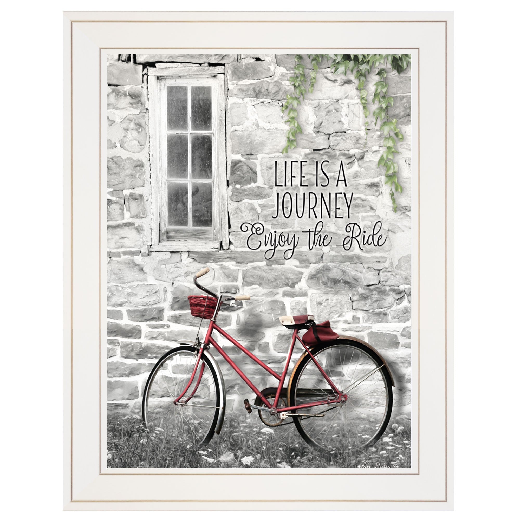 Life is a Journey 2 White Framed Print Wall Art