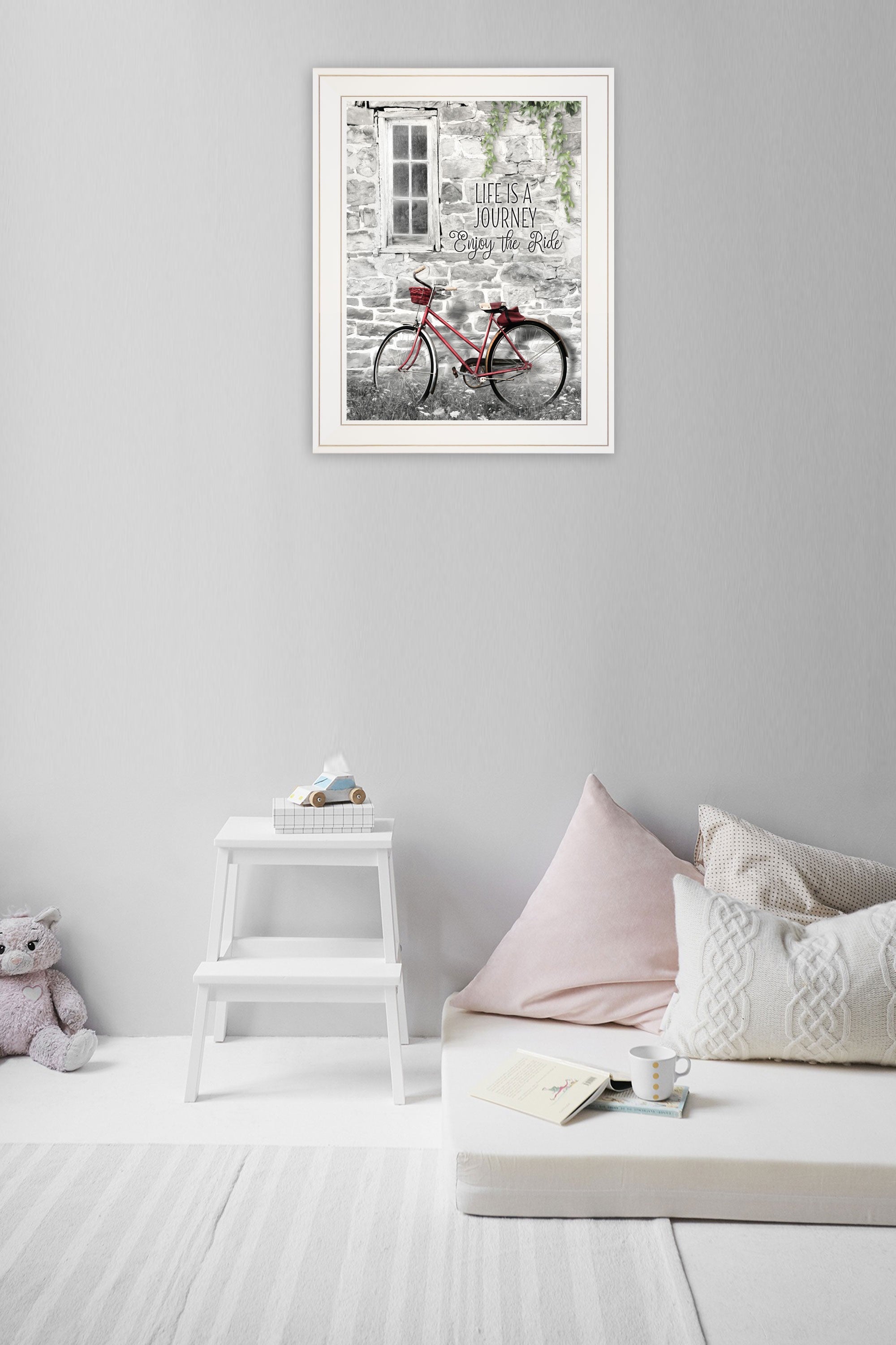 Life is a Journey 2 White Framed Print Wall Art