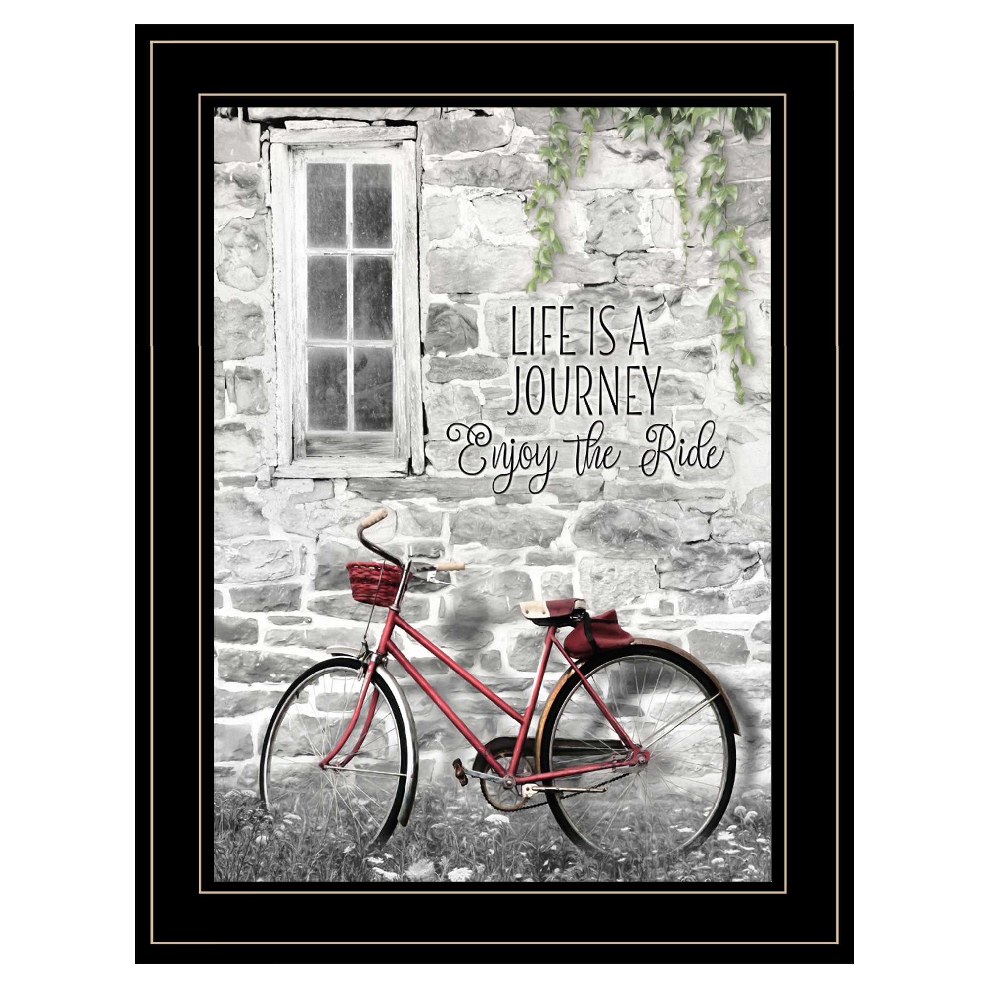 Life is a Journey 3 Black Framed Print Wall Art