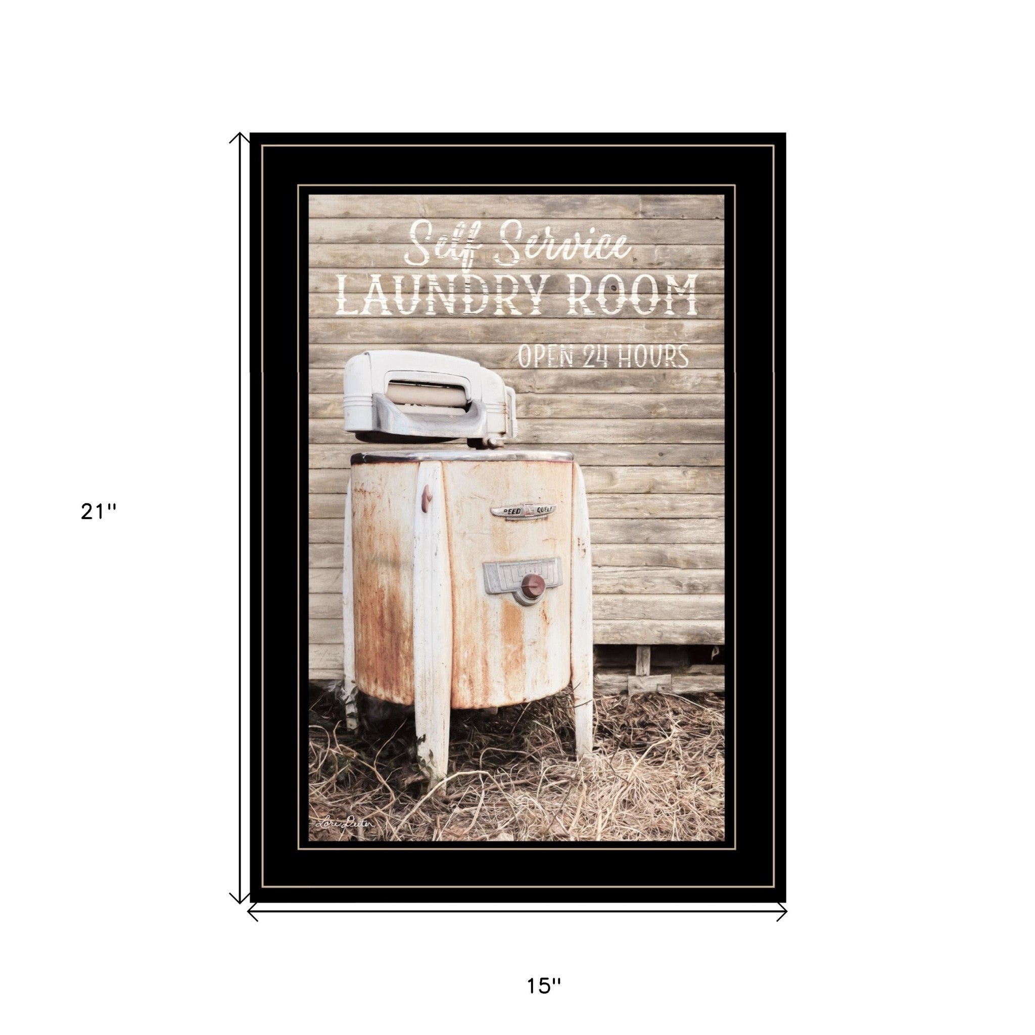 Laundry Room 2 Black Framed Print Bathroom Wall Art