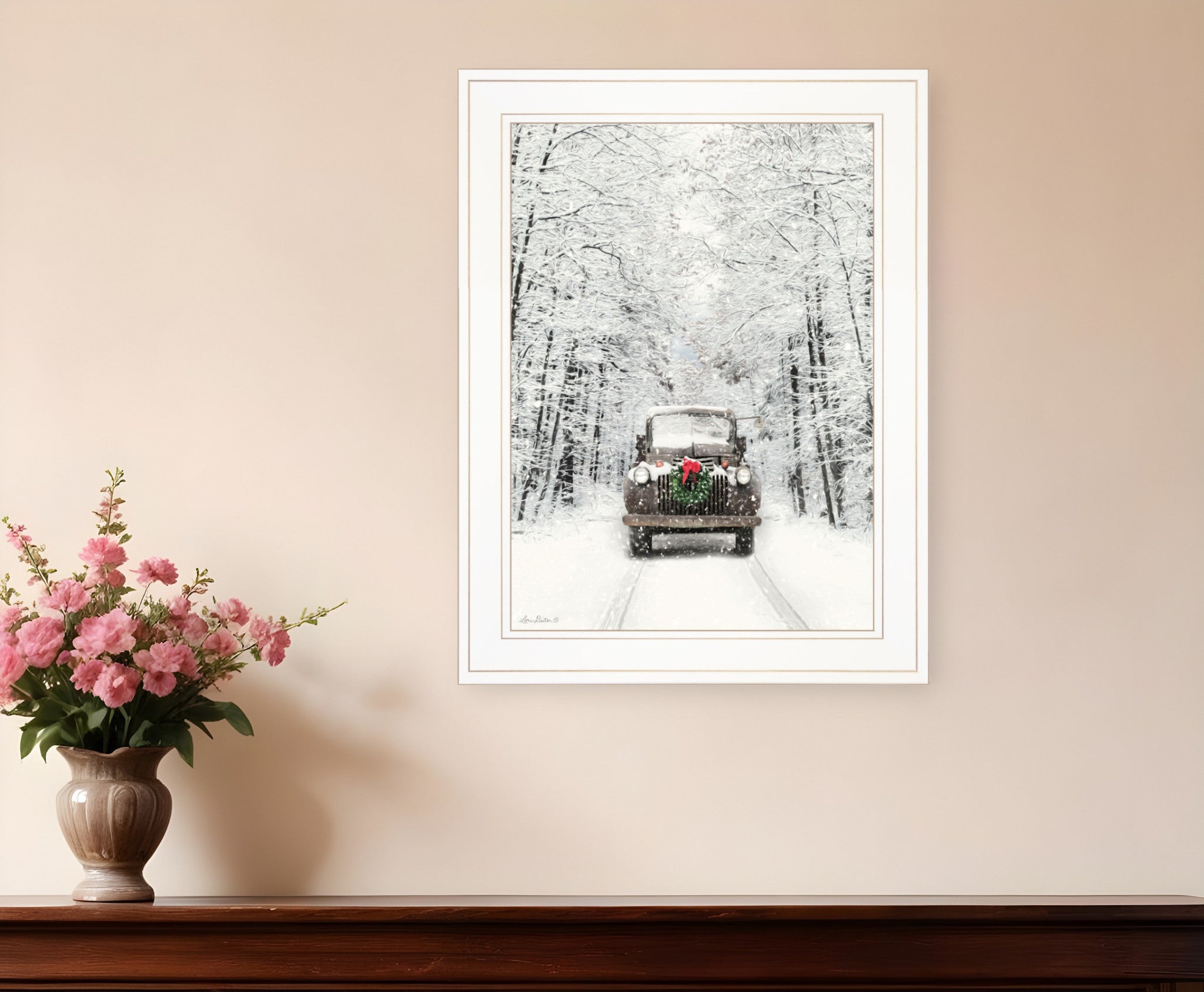 Antique Christmas 1 White Framed Print Wall Art