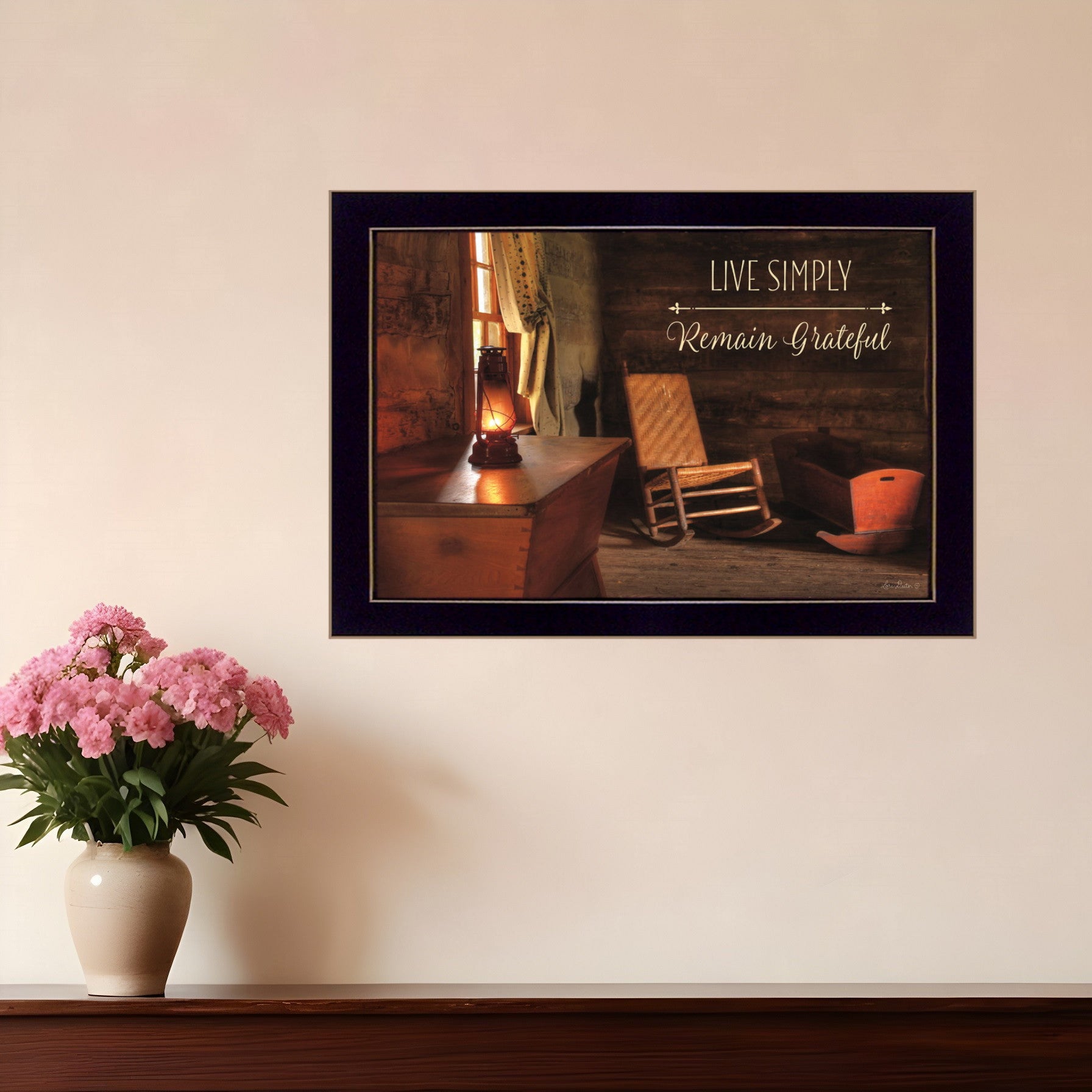 Live Simply 3 Black Framed Print Wall Art