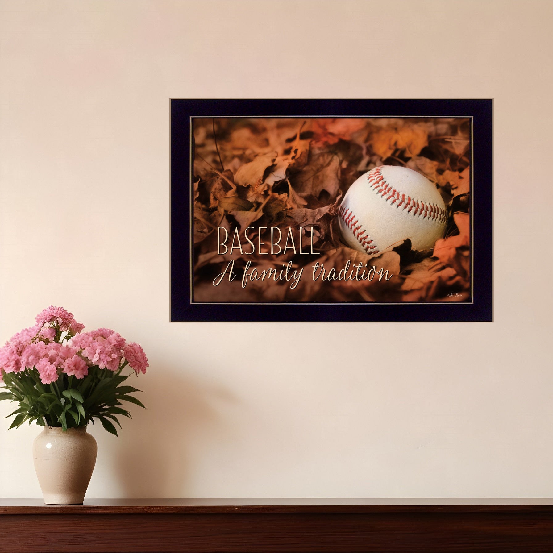 Baseball A Family Tradition Black Framed Print Wall Art