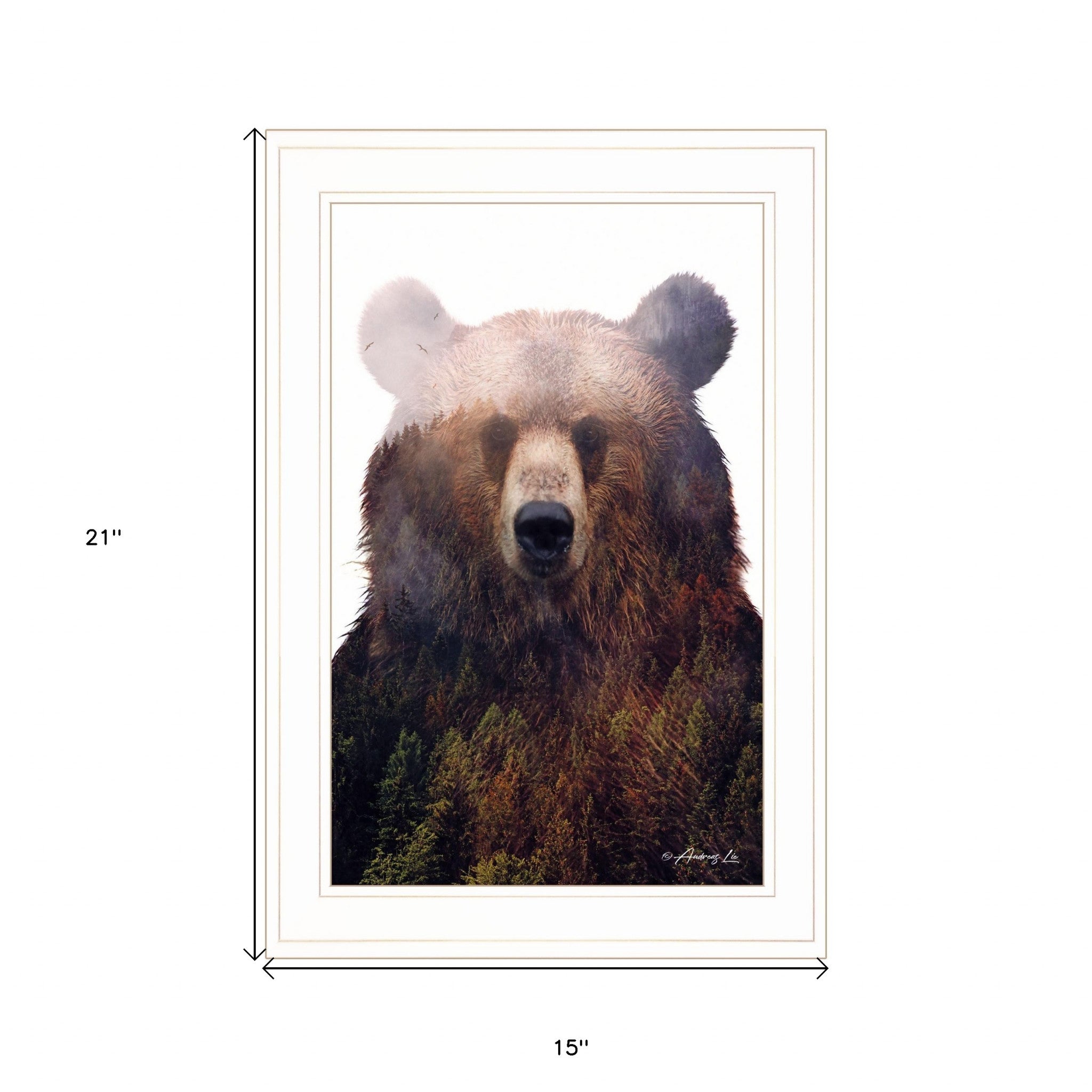 King of the Forest 3 White Framed Print Wall Art