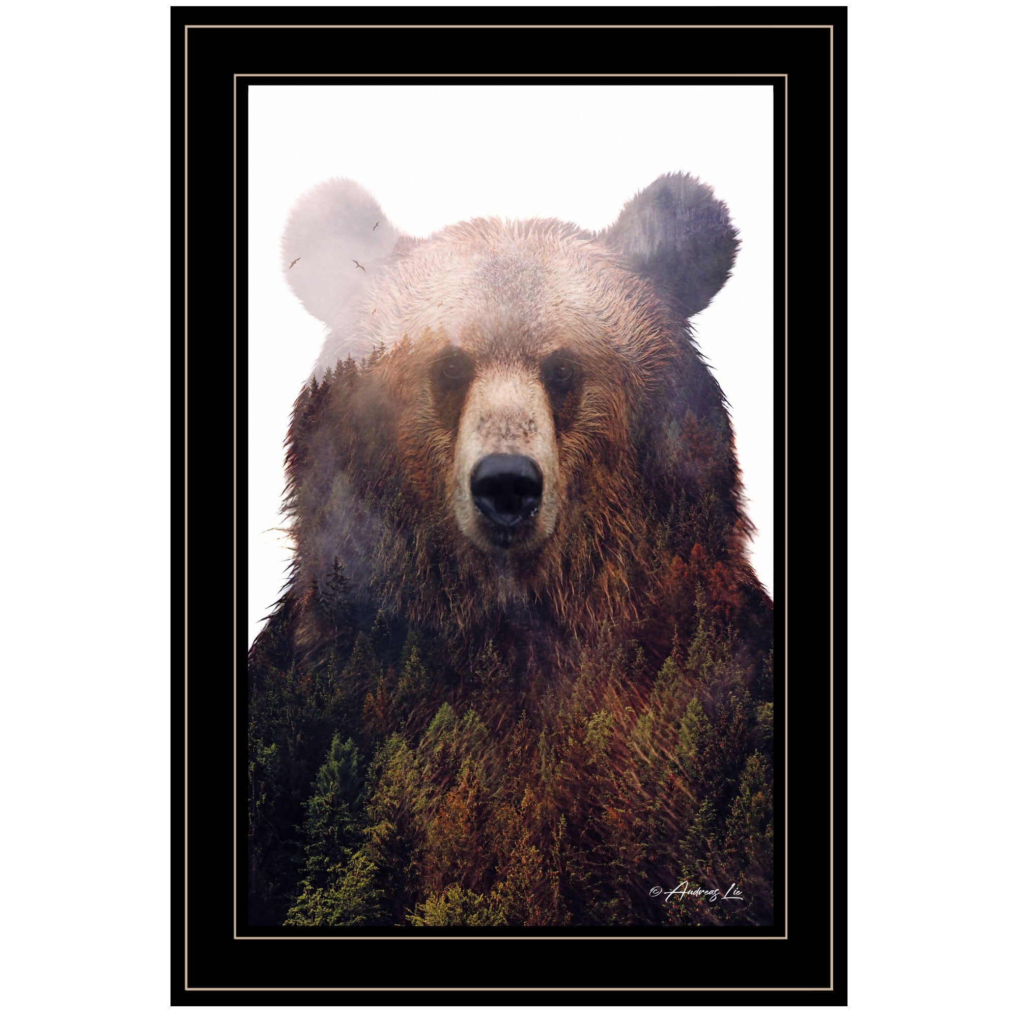 King of the Forest 4 Black Framed Print Wall Art