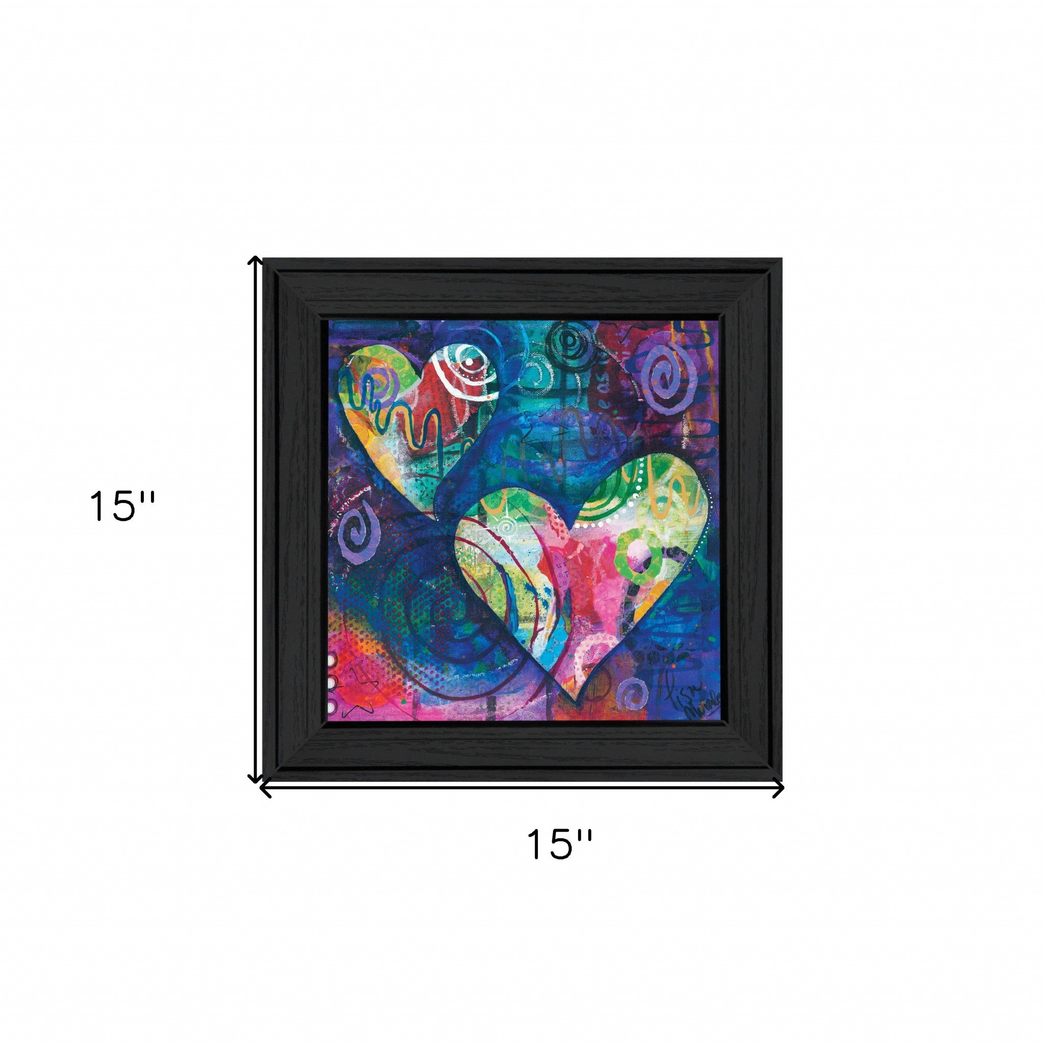 Hearts Black Framed Print Wall Art