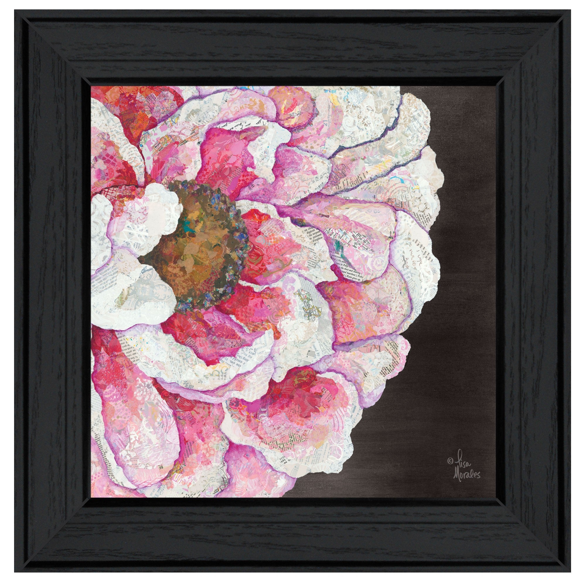 Blooms on Black I 2 Black Framed Print Wall Art