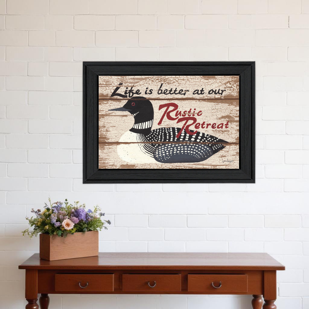 Rustic Retreat Black Framed Print Wall Art