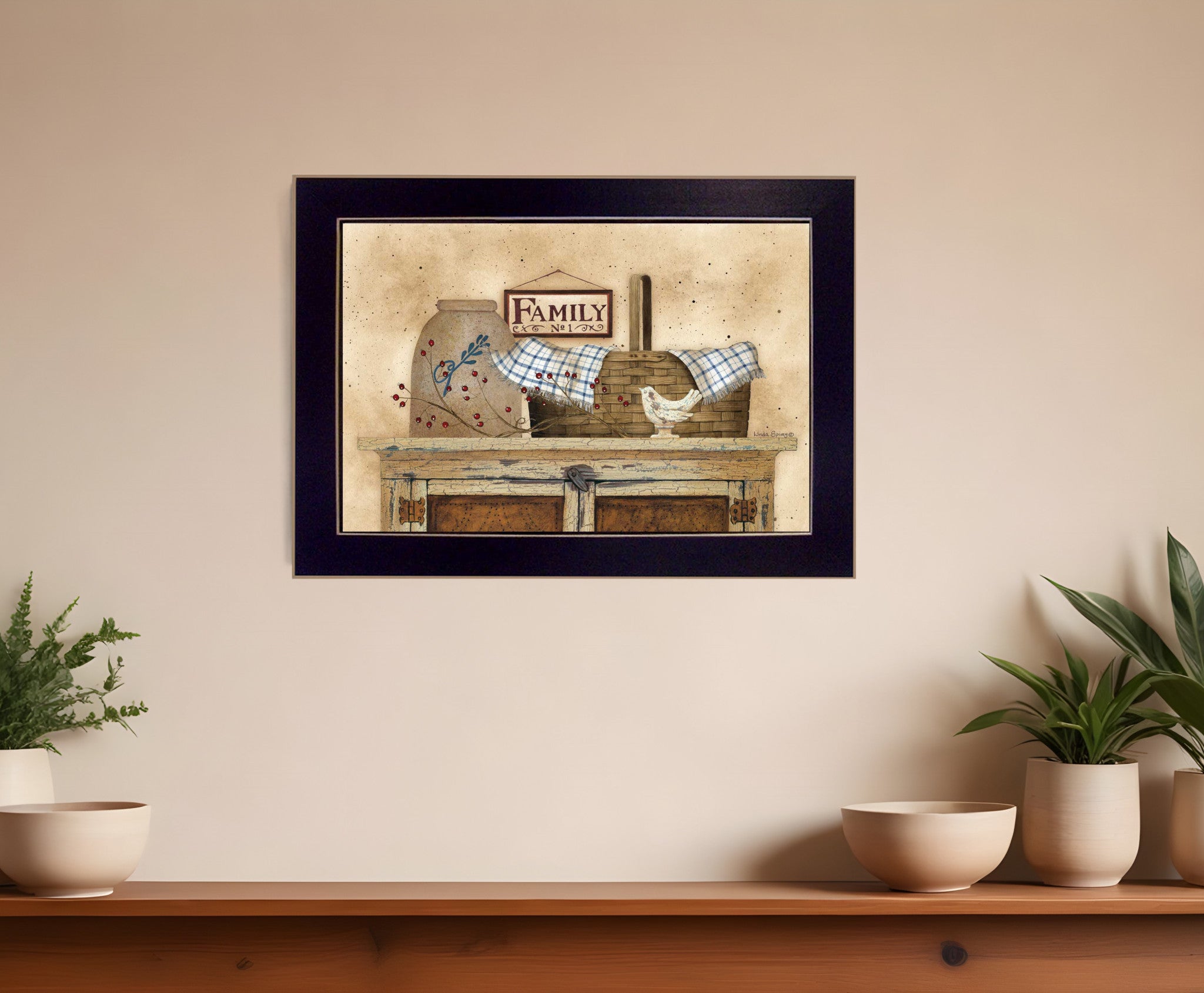 Family Still Life 2 Black Framed Print Wall Art