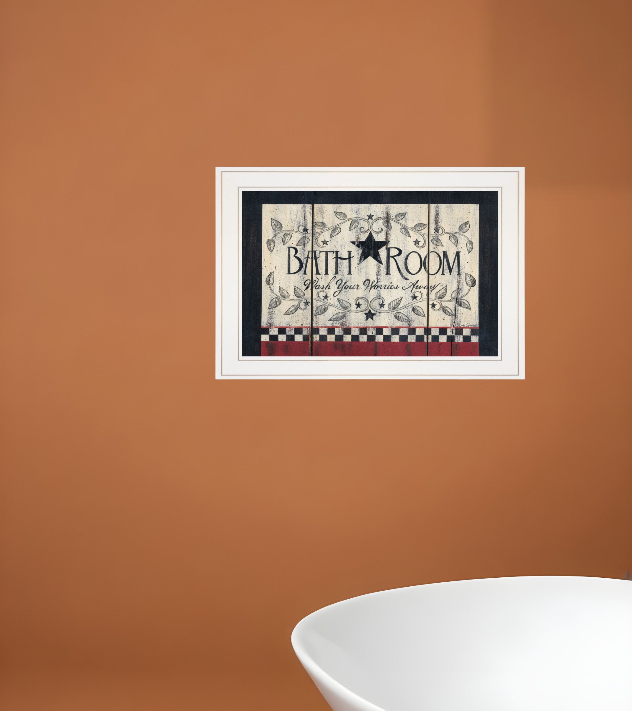 Bathroom White Framed Print Bathroom Wall Art