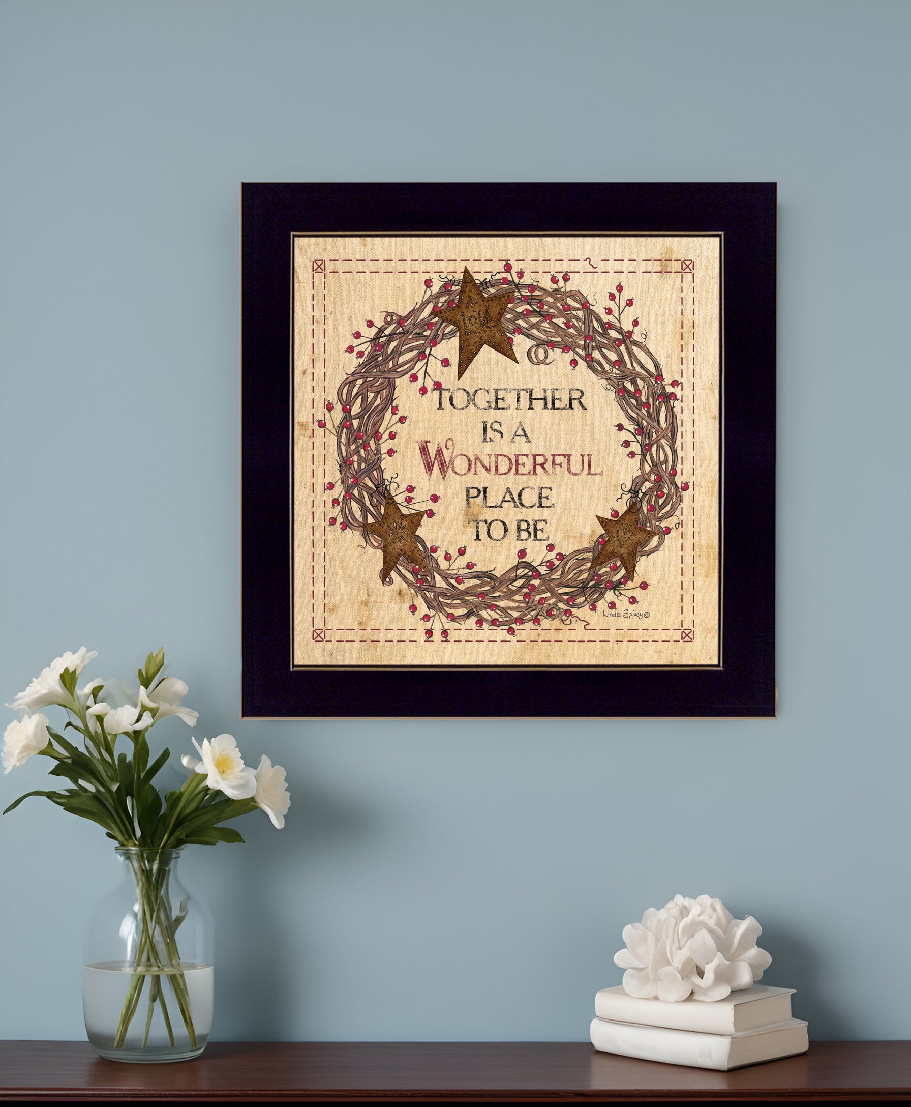 Together is a Wonderful Place to Be Ready to Hang Framed Print Black Frame Black Framed Print Wall Art