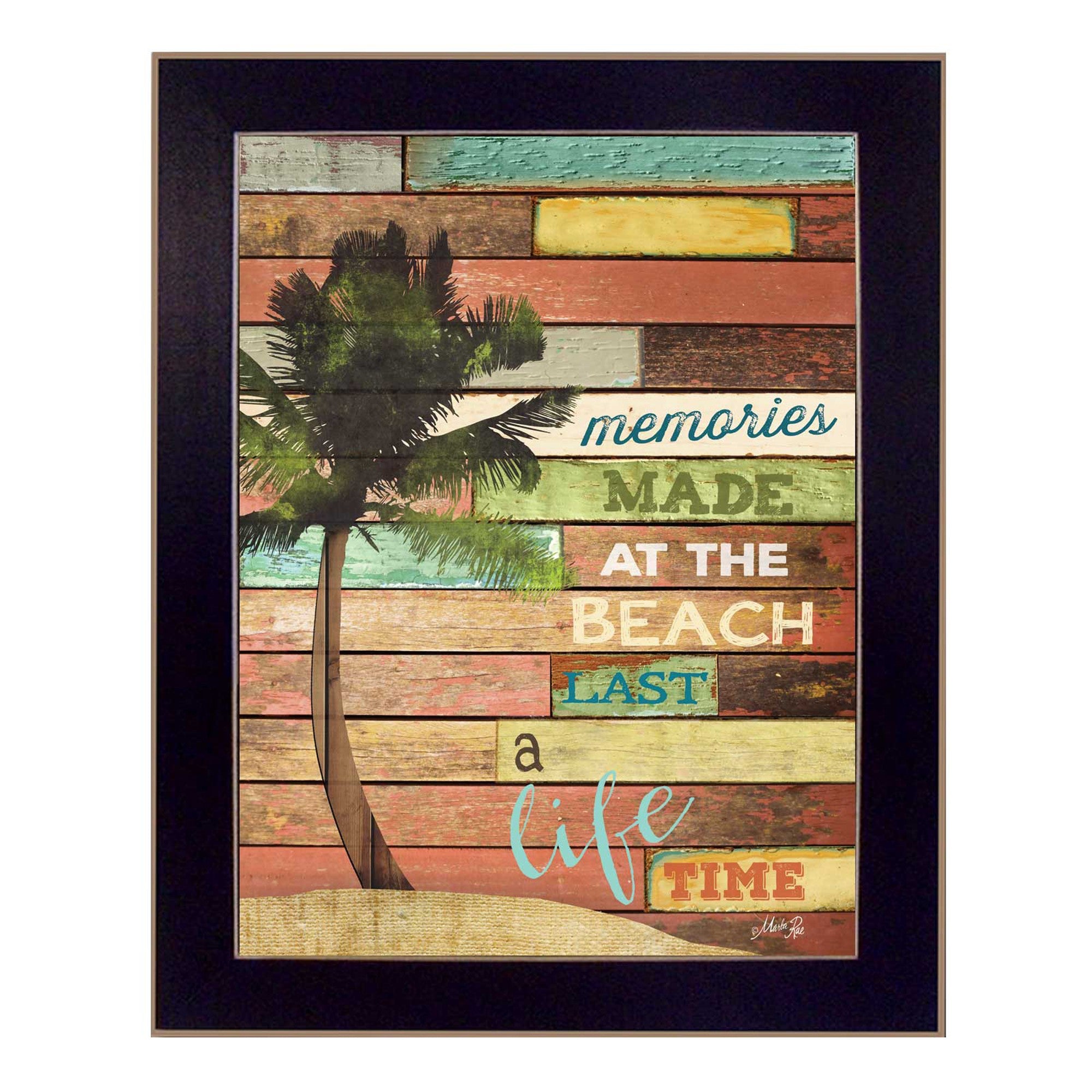 Beach Memories 4 Black Framed Print Wall Art