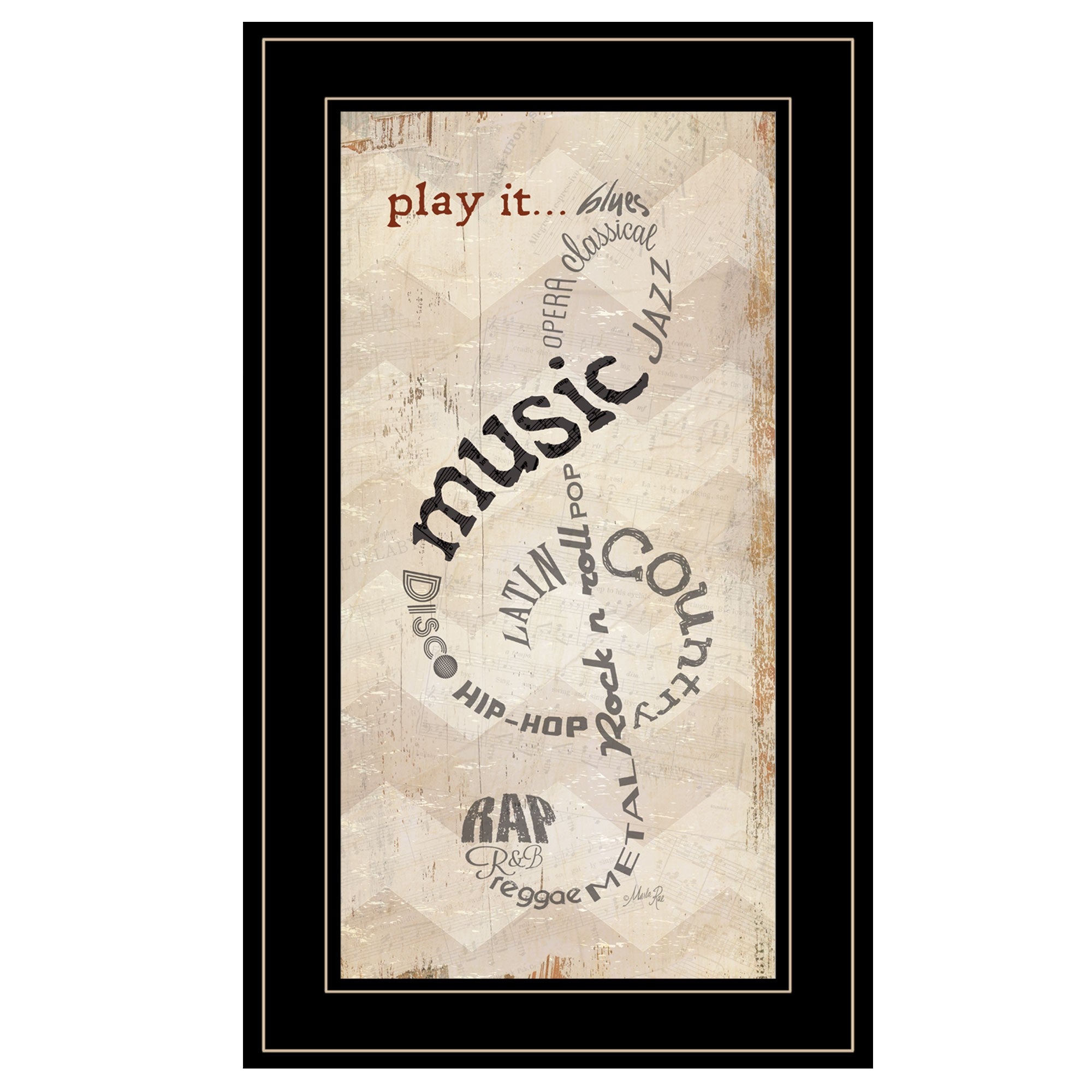 Play It 2 Black Framed Print Wall Art