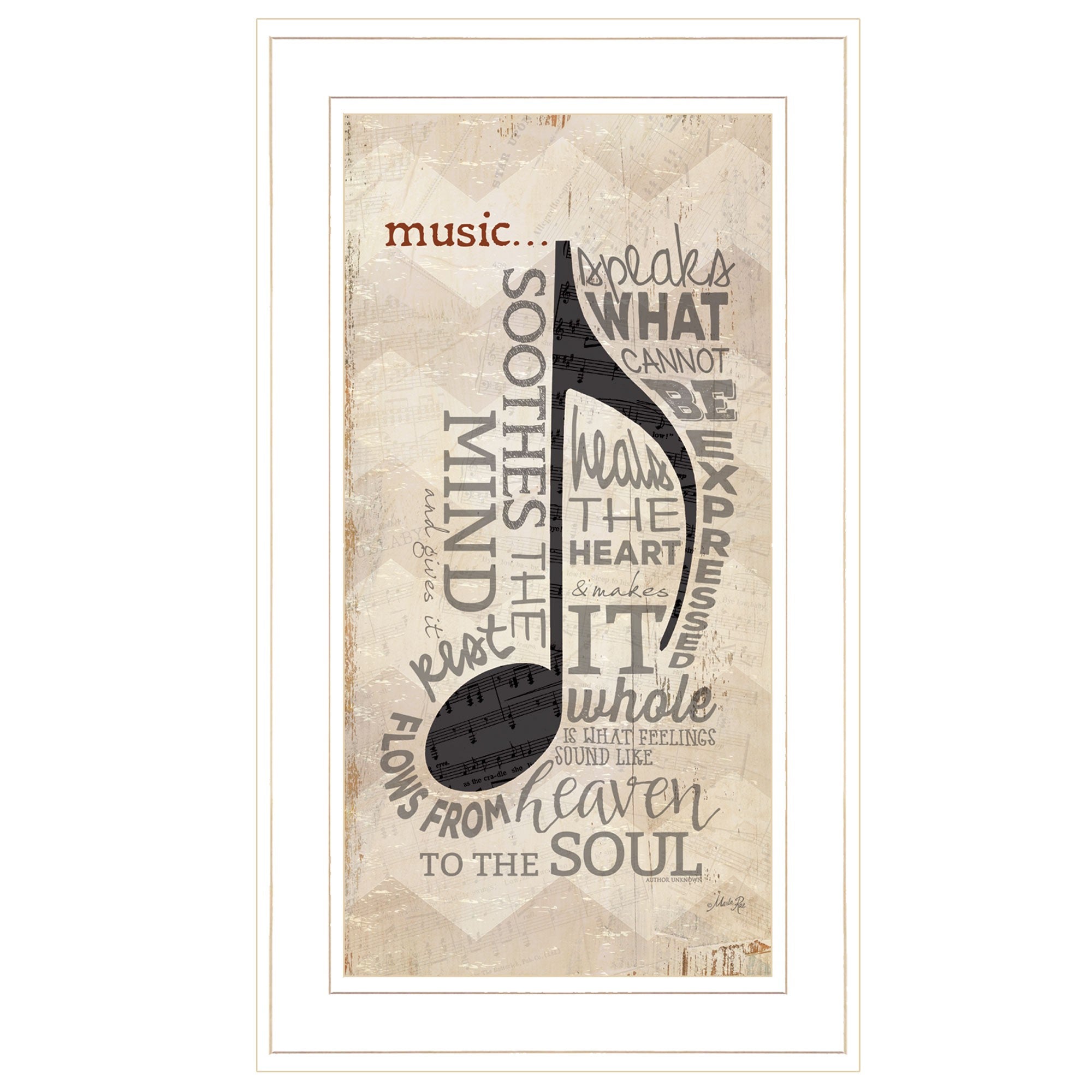 Music 4 White Framed Print Wall Art