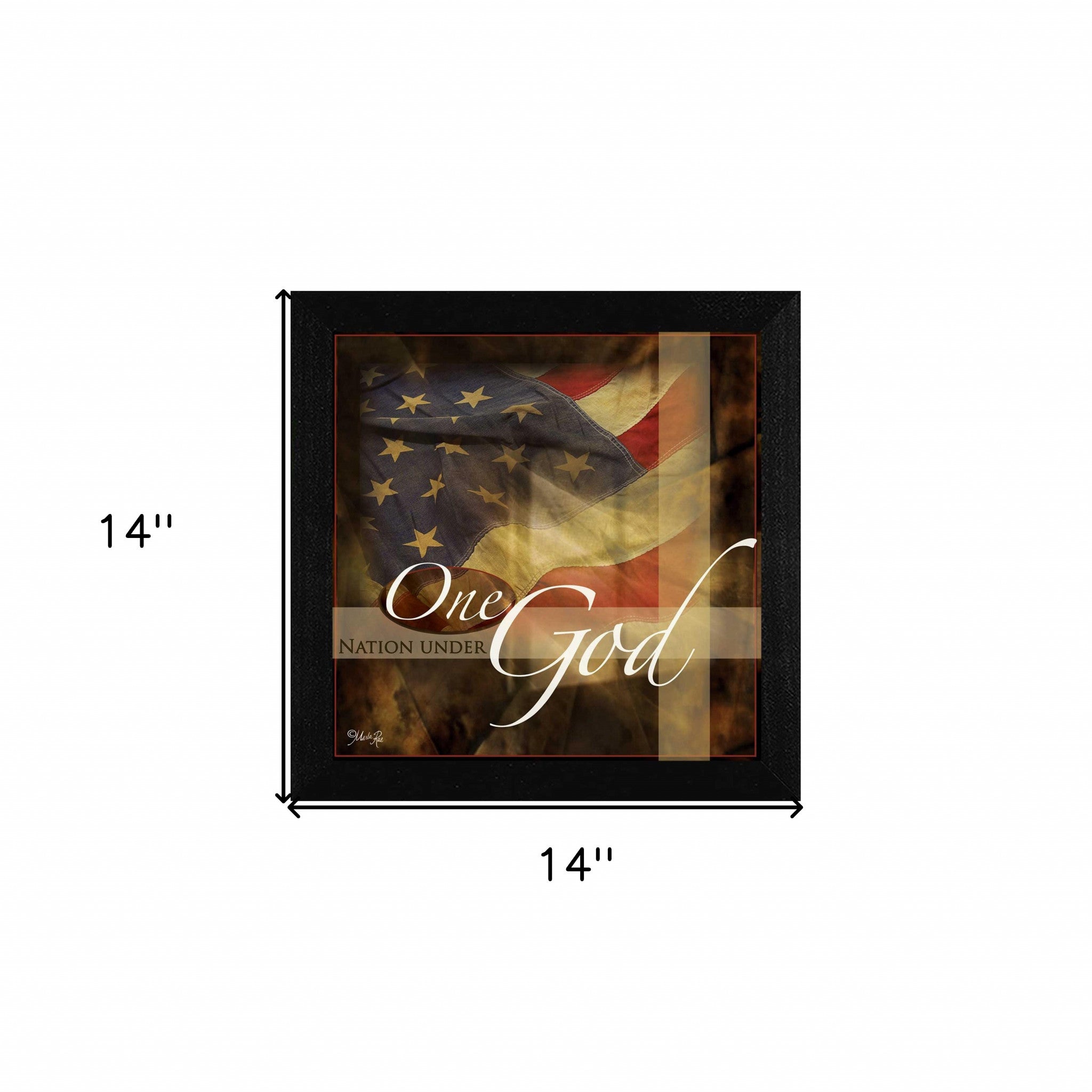 One Nation Under God Black Framed Print Wall Art