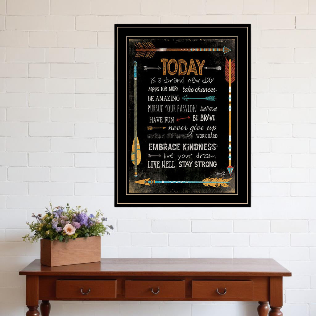 Today Is a Brand New Day 2 Black Framed Print Wall Art