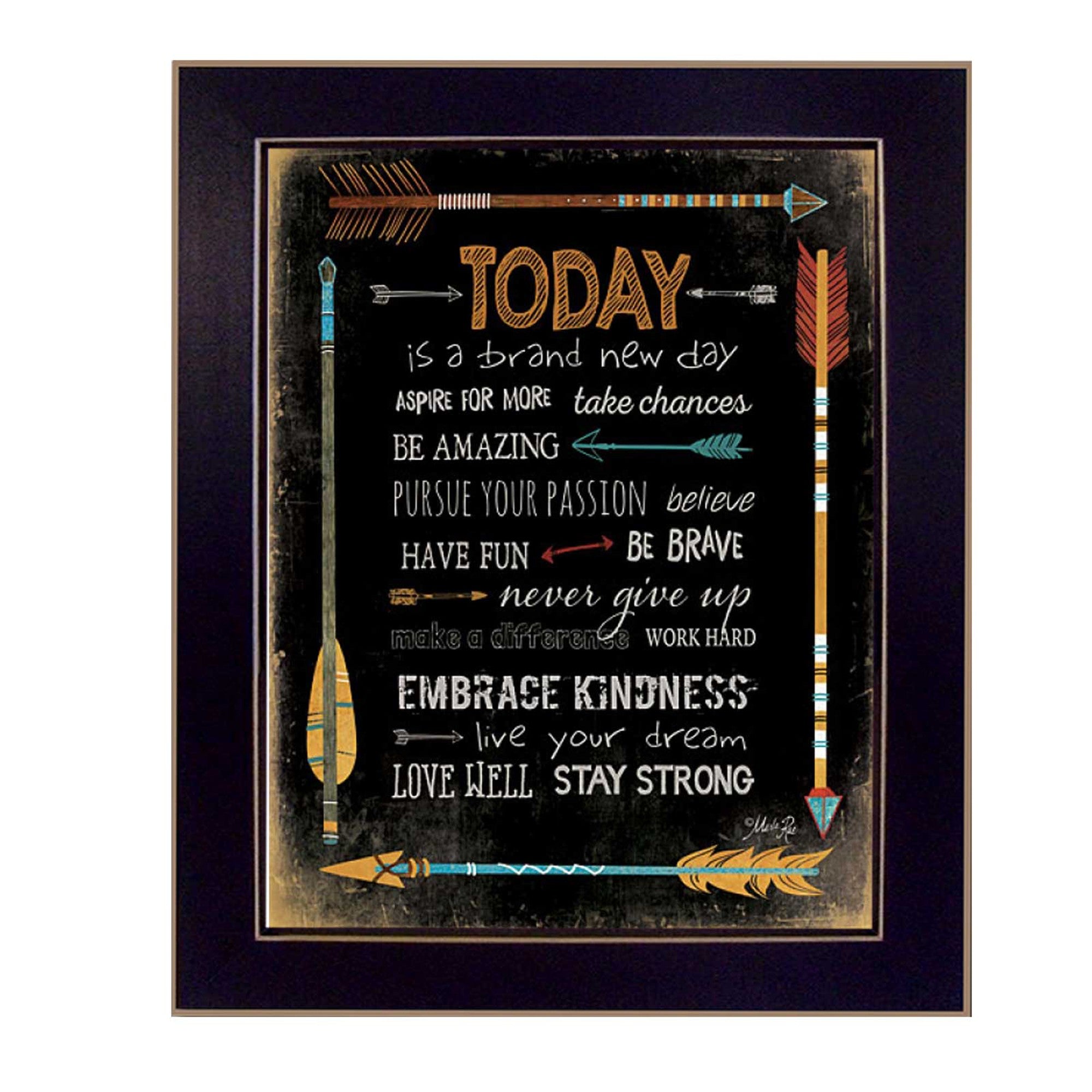 Today is a Brand New Day 3 Black Framed Print Wall Art