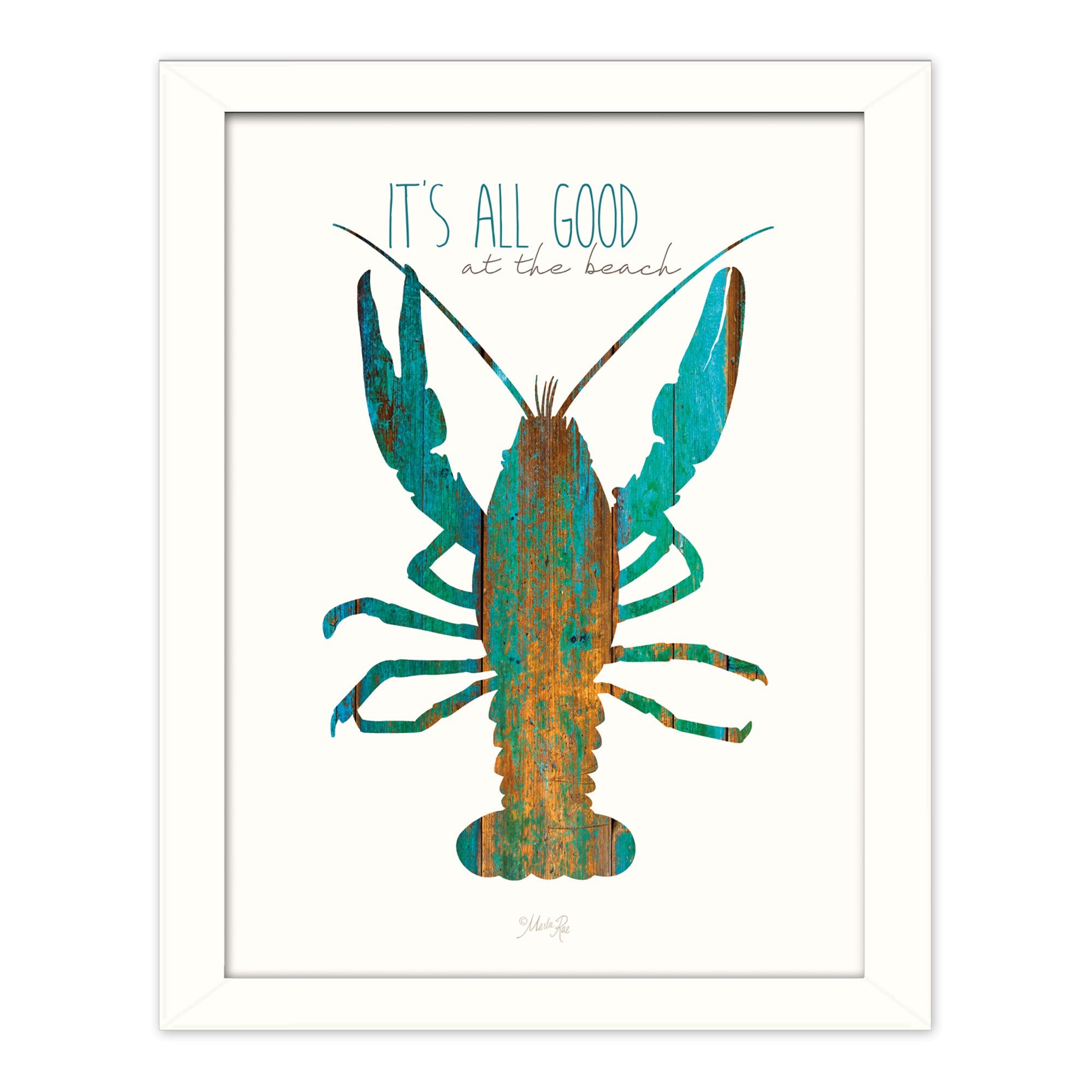 Its All Good at the Beach White Framed Print Wall Art