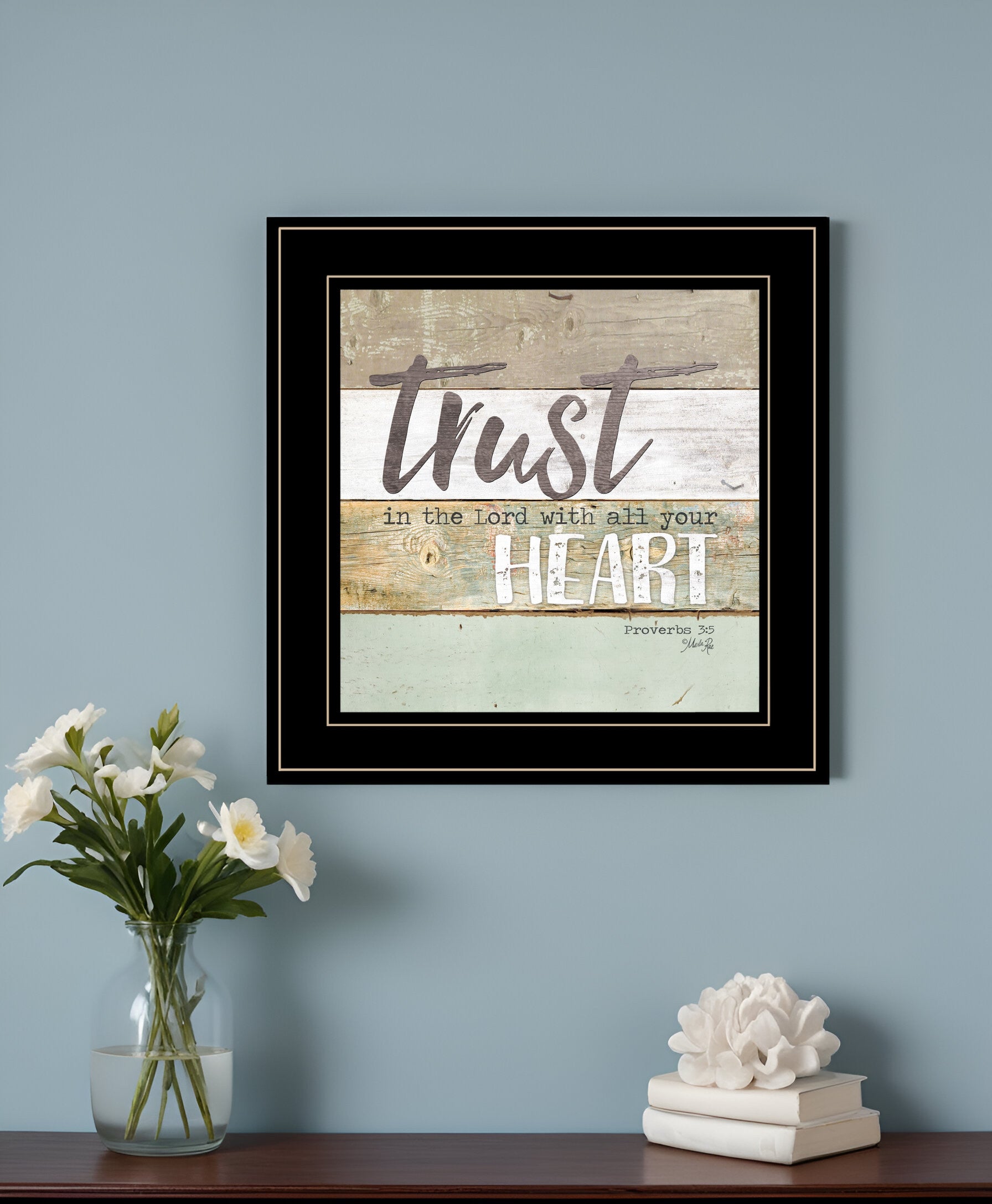 Trust in the Lord 2 Black Framed Print Wall Art