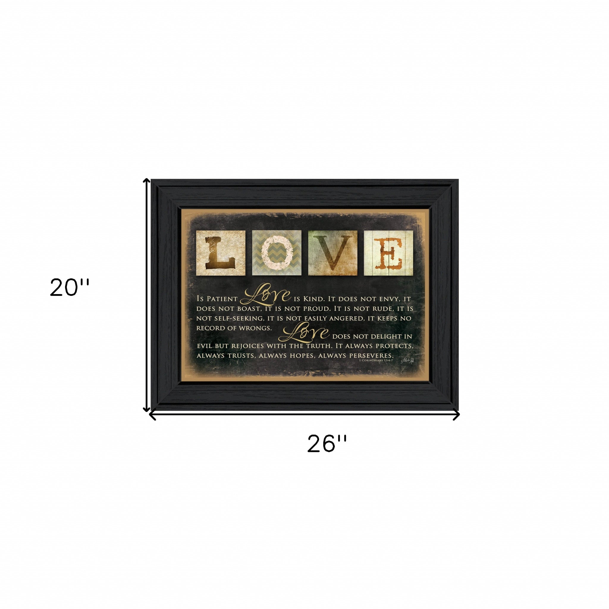 Love 4 Black Framed Print Wall Art