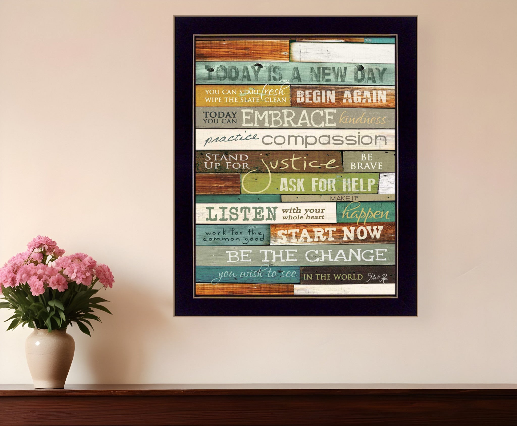 Today is a New Day 2 Black Framed Print Wall Art