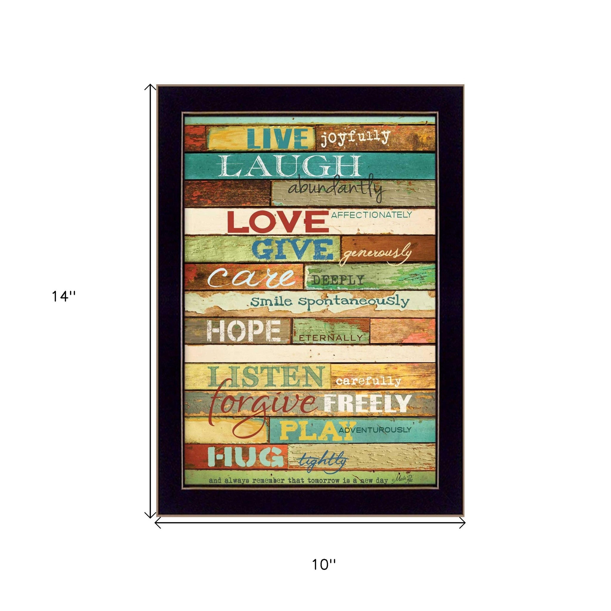 Live Joyfully Black Framed Print Wall Art