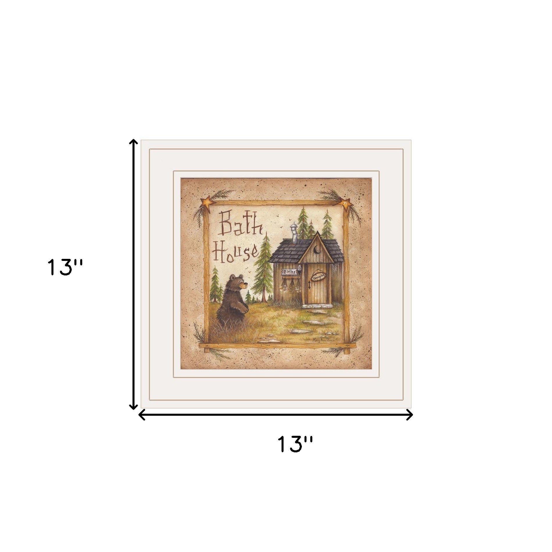 Bath House 3 White Framed Print Bathroom Wall Art