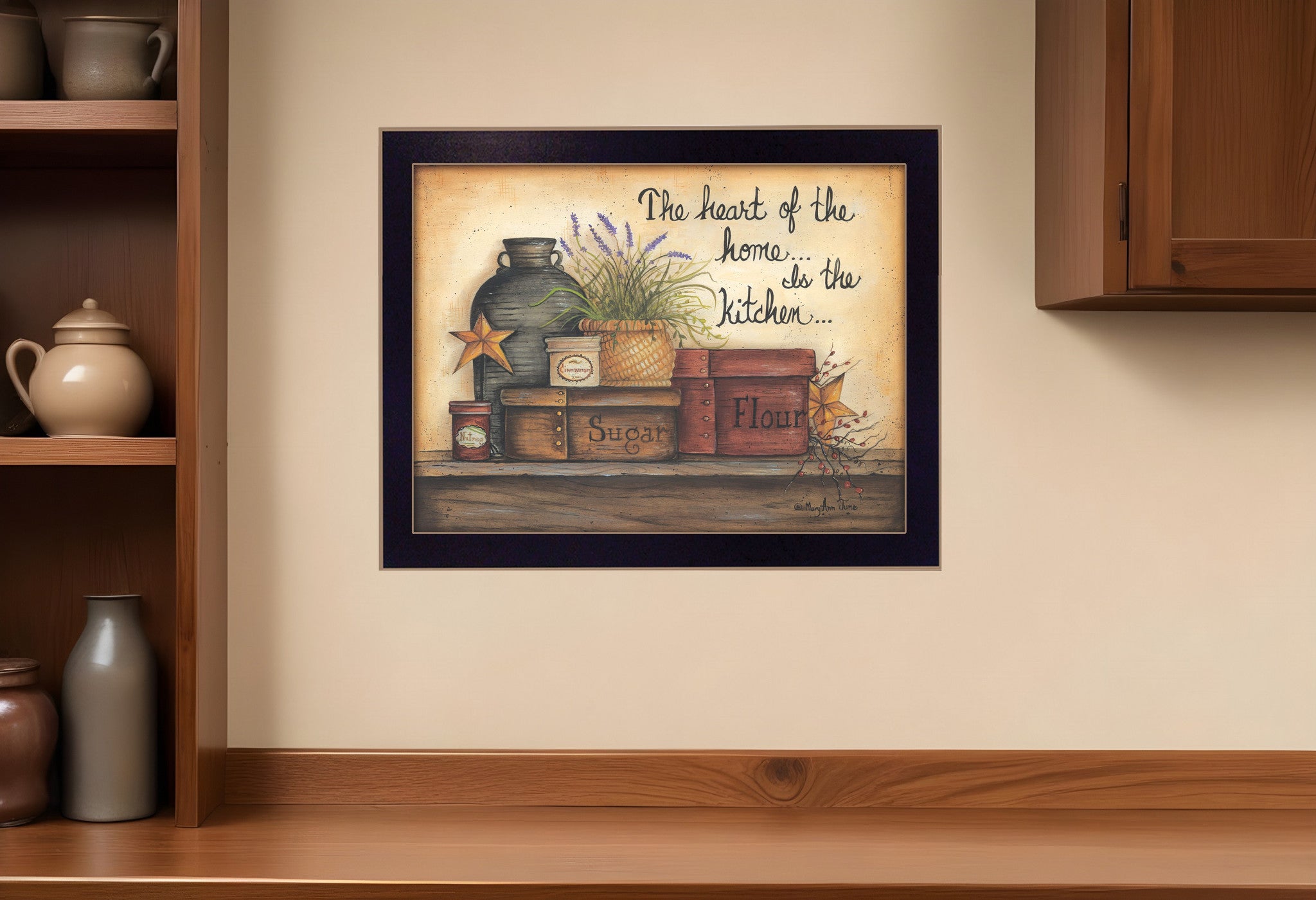 Heart of the Home 4 Black Framed Print Kitchen Wall Art