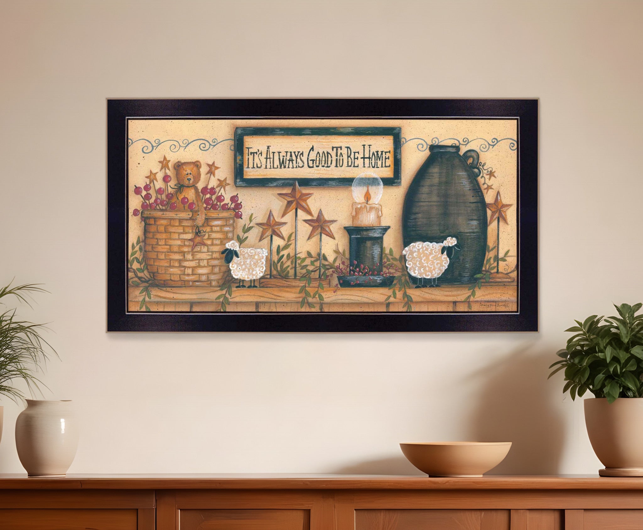 Its Always Good to Be Home Black Framed Print Wall Art