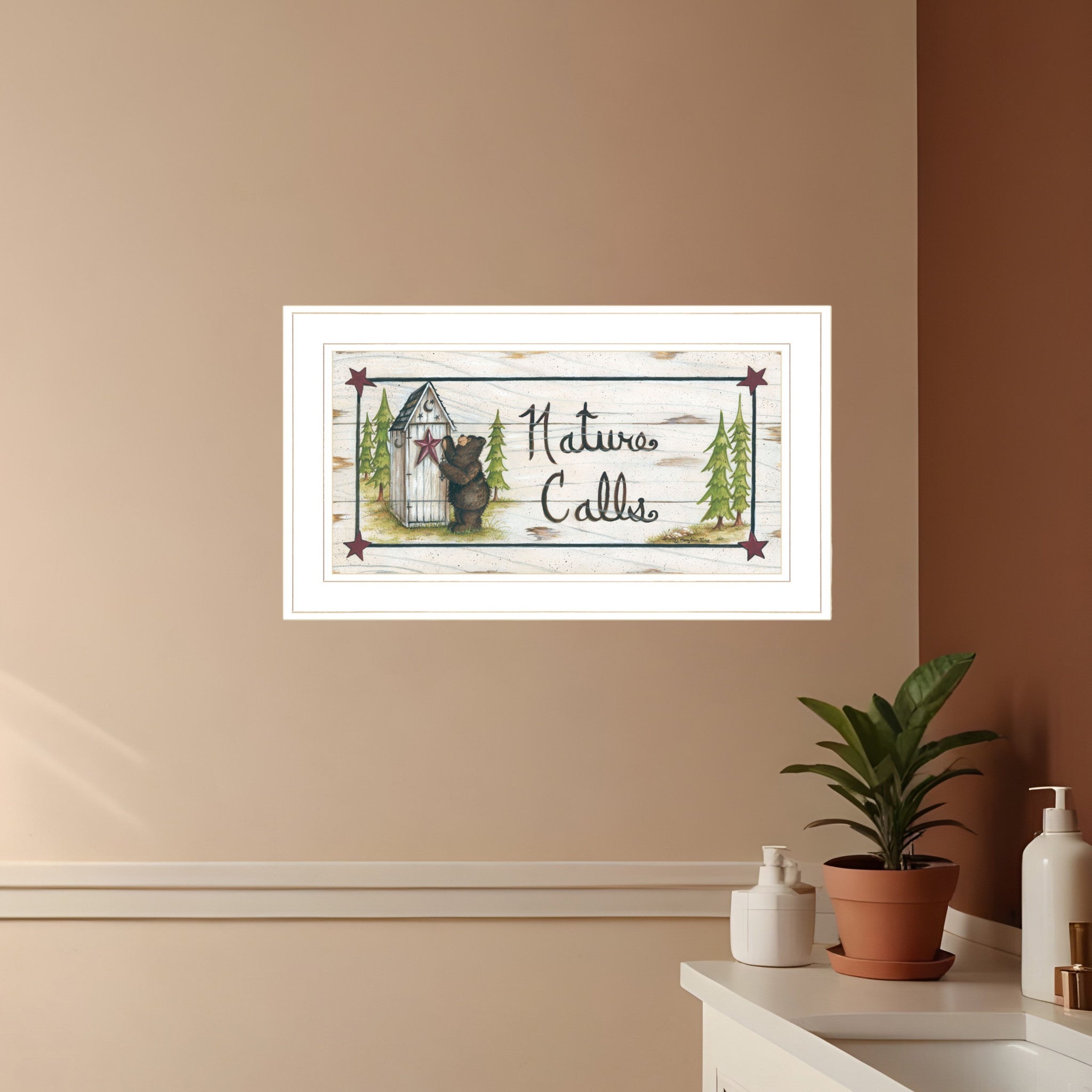 Nature Calls 1 White Framed Print Wall Art