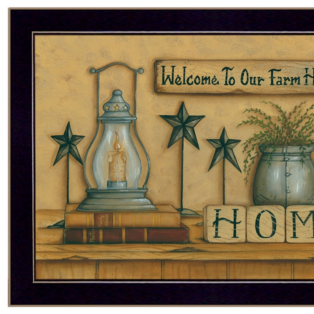 Welcome to Our Farm House Black Framed Print Wall Art